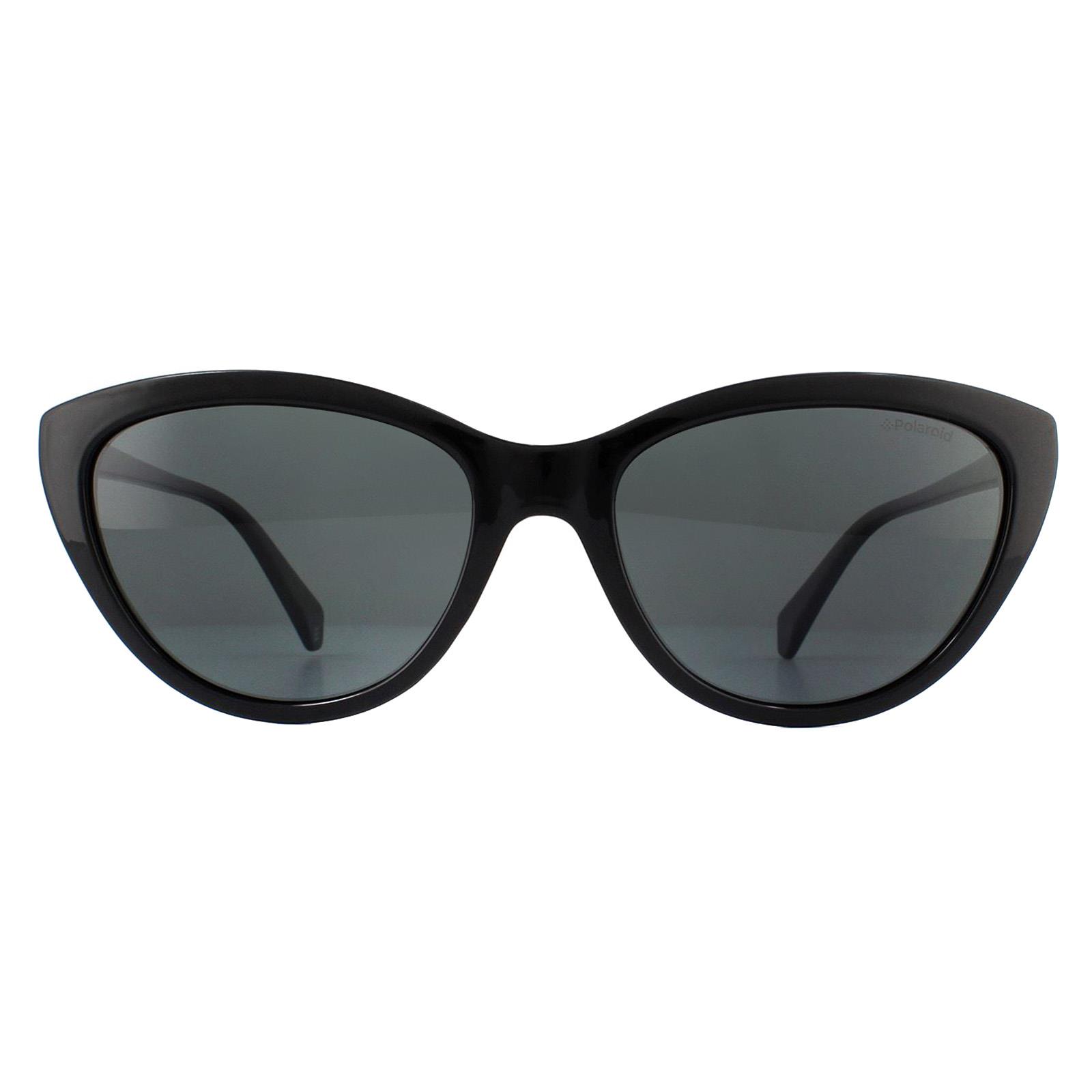 Black Cat Eye Black Grey Polarized Sunglasses, Image 1 of 4