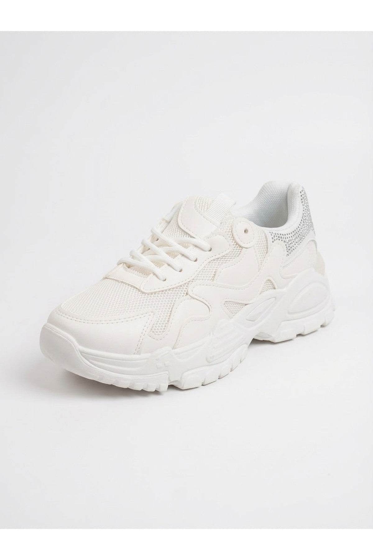 White iKrush White Ivy Studded Chunky Trainers, Image 5 of 8
