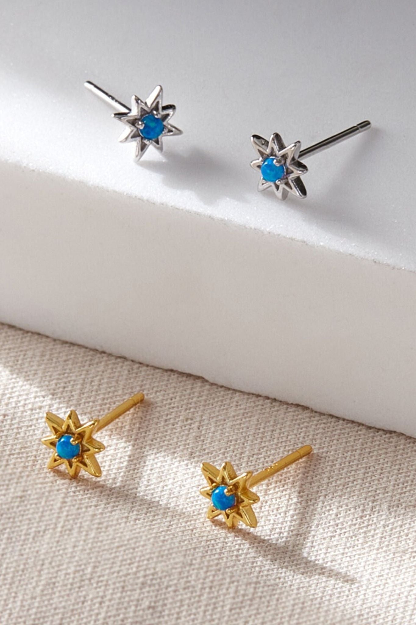 Silver Mia Gioielli Silver Sterling Silver Opal Starburst Studs, Image 1 of 3