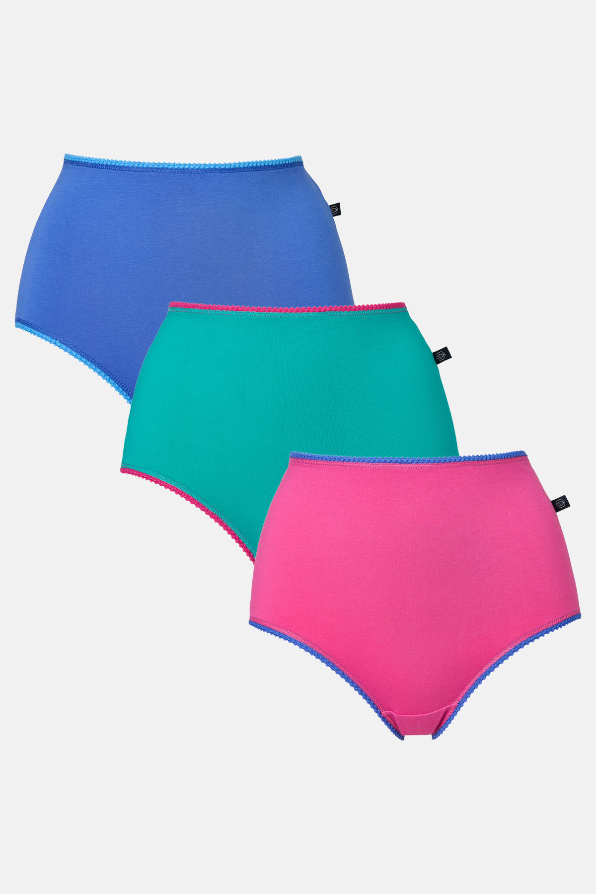 Teal Pack of Three "Amusements" Cotton Full Briefs, Image 1 of 7