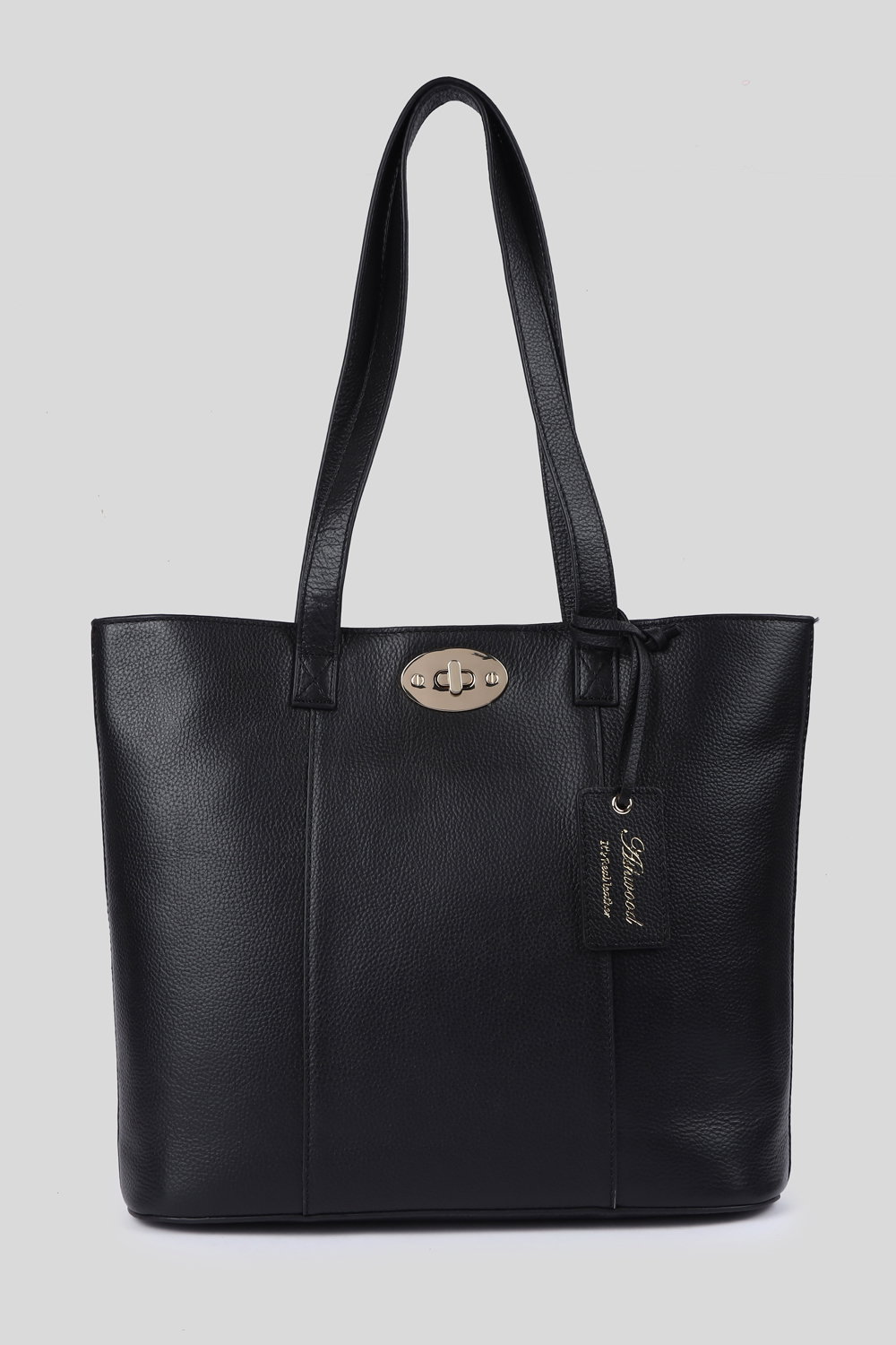 Black 'Elegante Firenze' Real Leather Tote Bag, Image 1 of 4