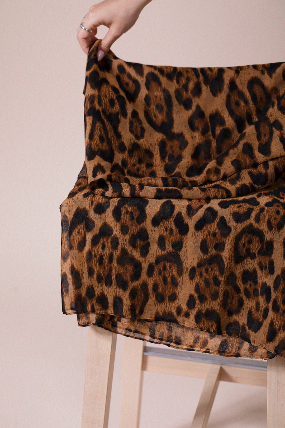 Brown Leopard Print Scarf, Image 5 of 5