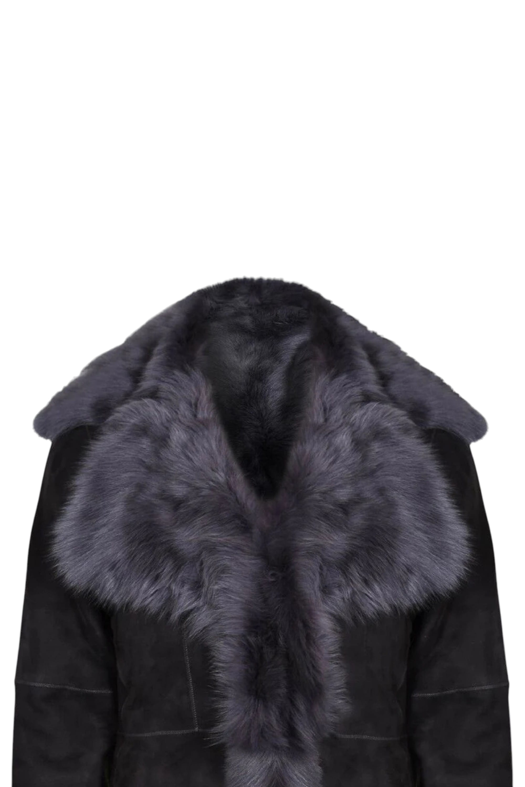 Dark Grey Toscana Sheep Suede Leather Trench Coat, Image 6 of 7
