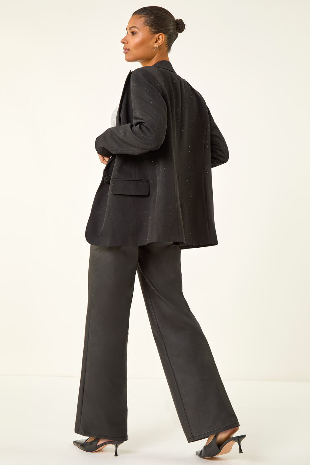 Black Revere Collared Diamante Jacket, Image 6 of 6