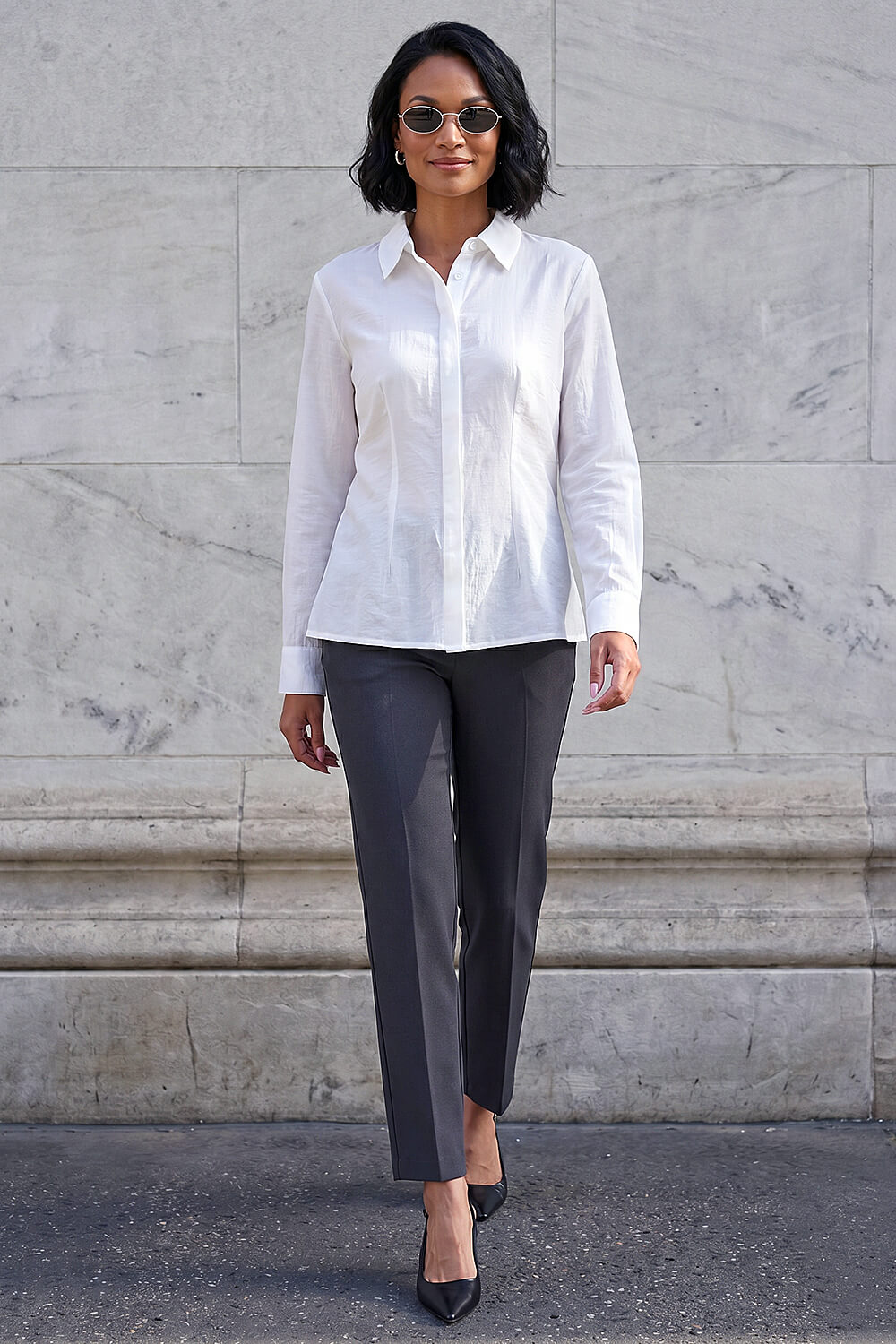 Ivory Dusk Textured Seam Detail Shirt, Image 3 of 4