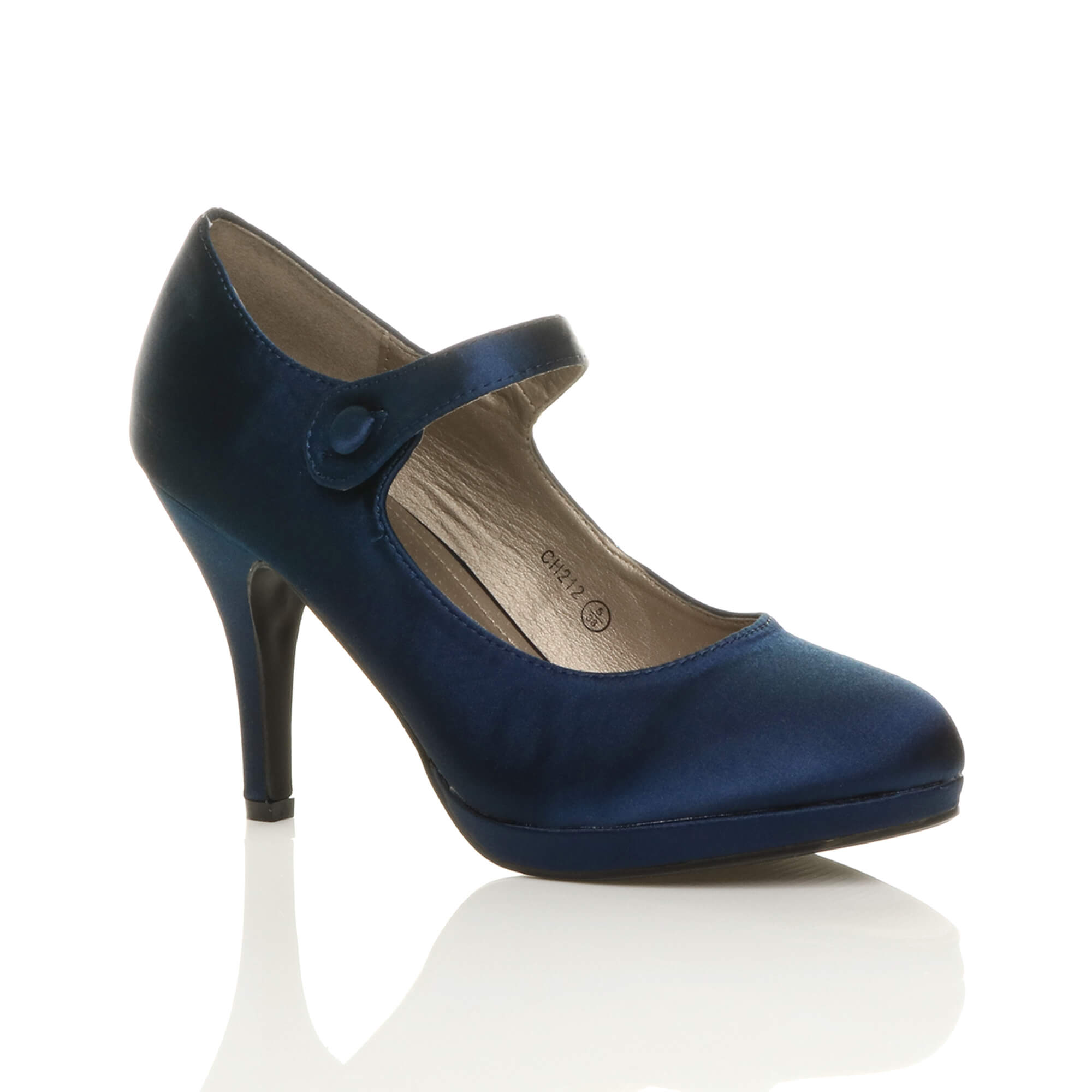 Navy Blue AJVANI Navy Blue High Heel Mary Jane Court Shoes, Image 1 of 6