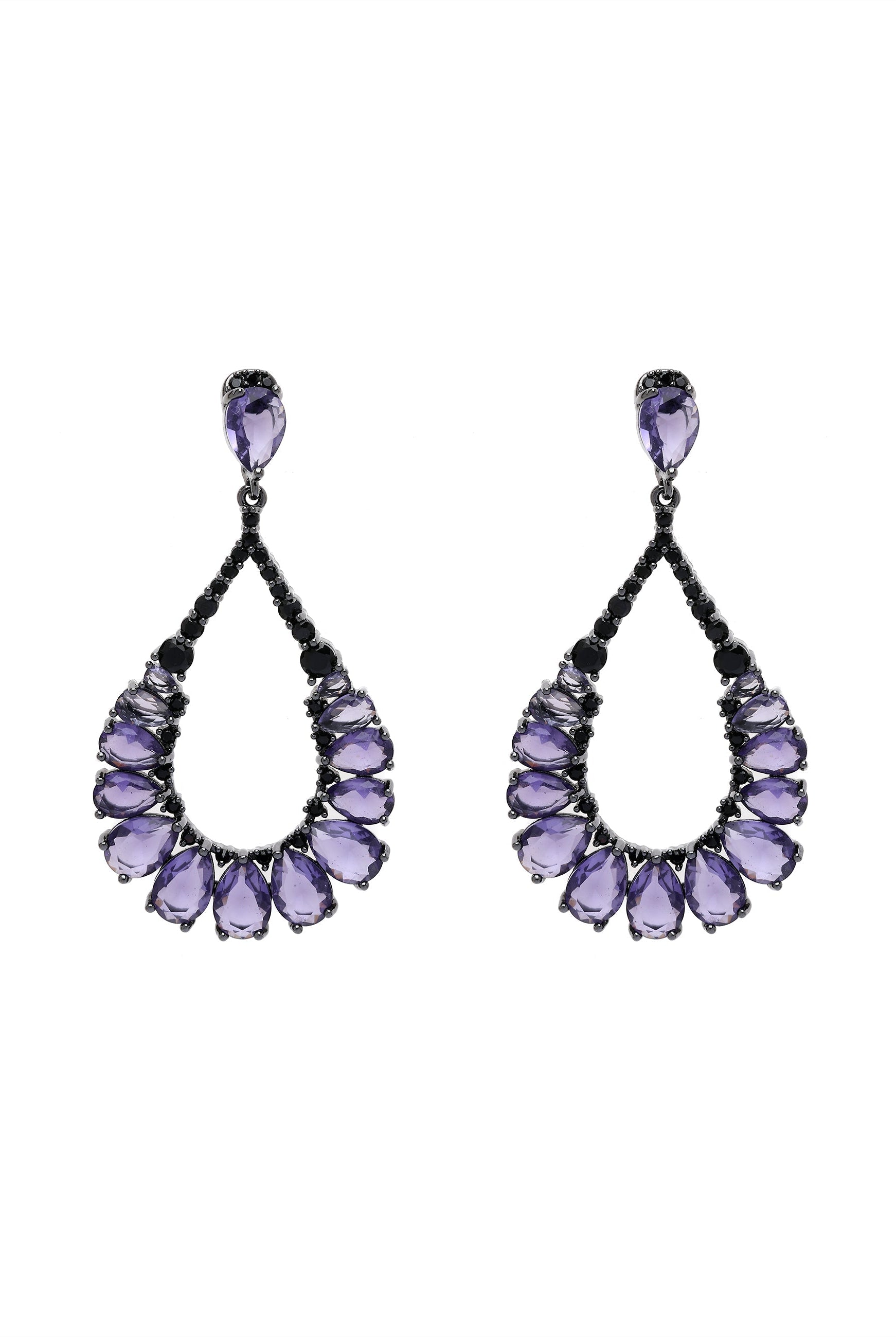 Purple Dark Purple Teardrop Earrings