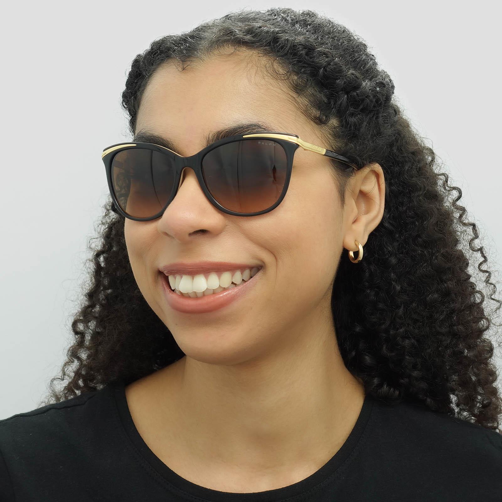 Black Ralph Black Cat Eye Black Brown Gradient Sunglasses, Image 6 of 6
