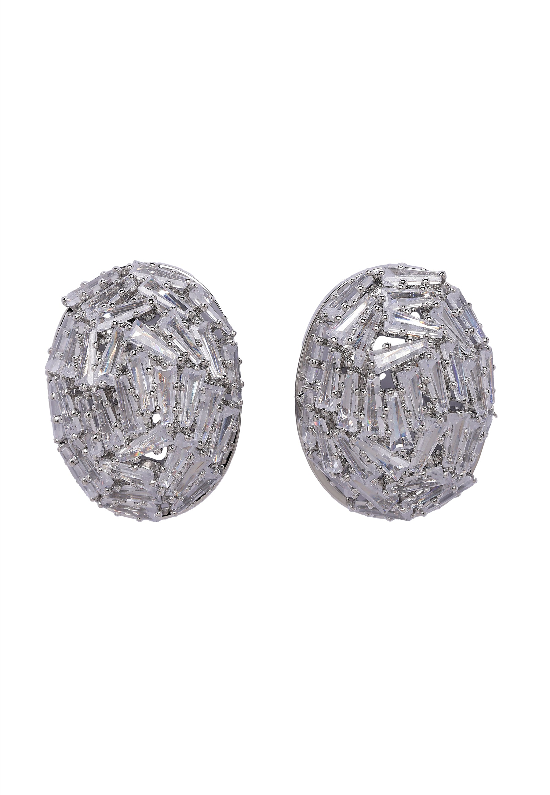 Metallic Baguette Stud Earrings