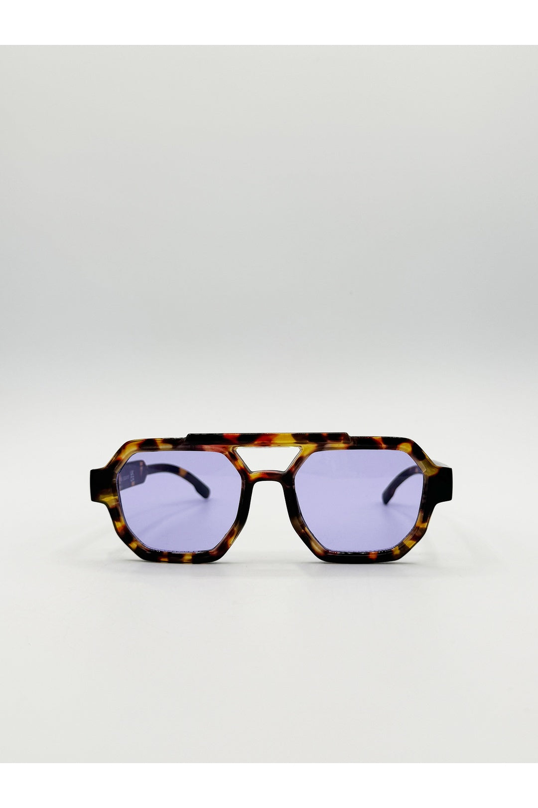 Dark Brown Angular Navigator Sunglasses, Image 1 of 4