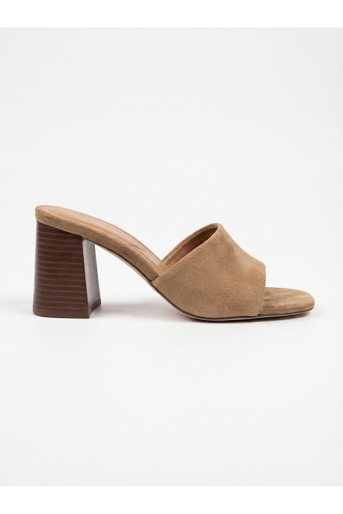 Taupe iKrush Taupe Rosa Womens Square Toe Block Heel Mules, Image 6 of 8