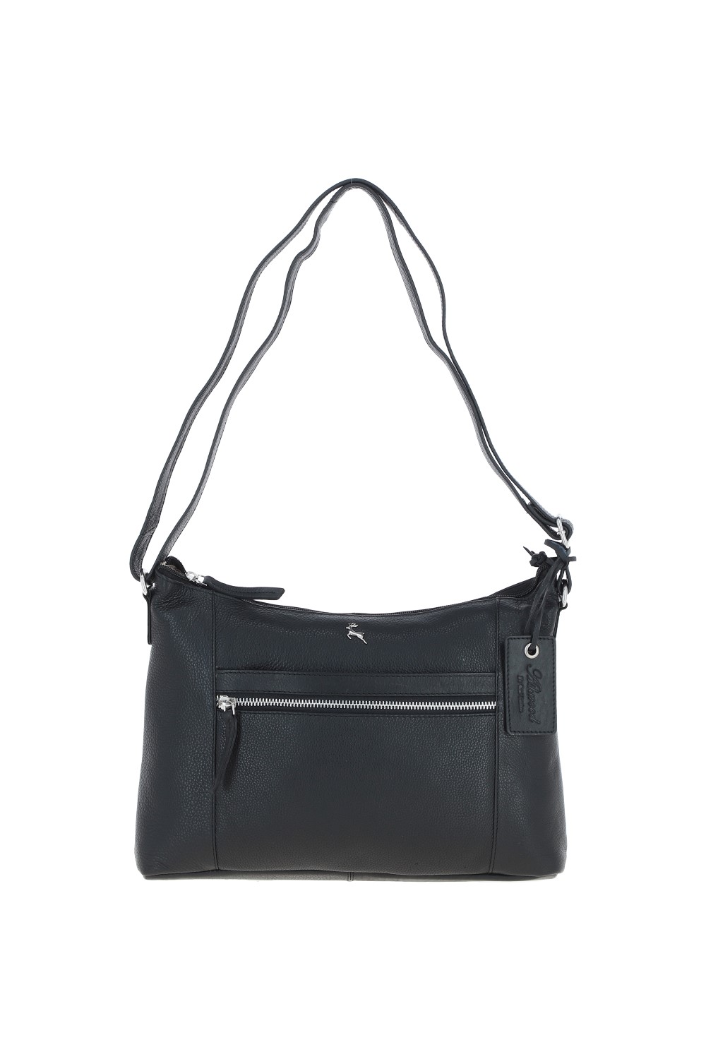 Black 'Milano' Real Leather Essentials Crossbody Bag, Image 1 of 3