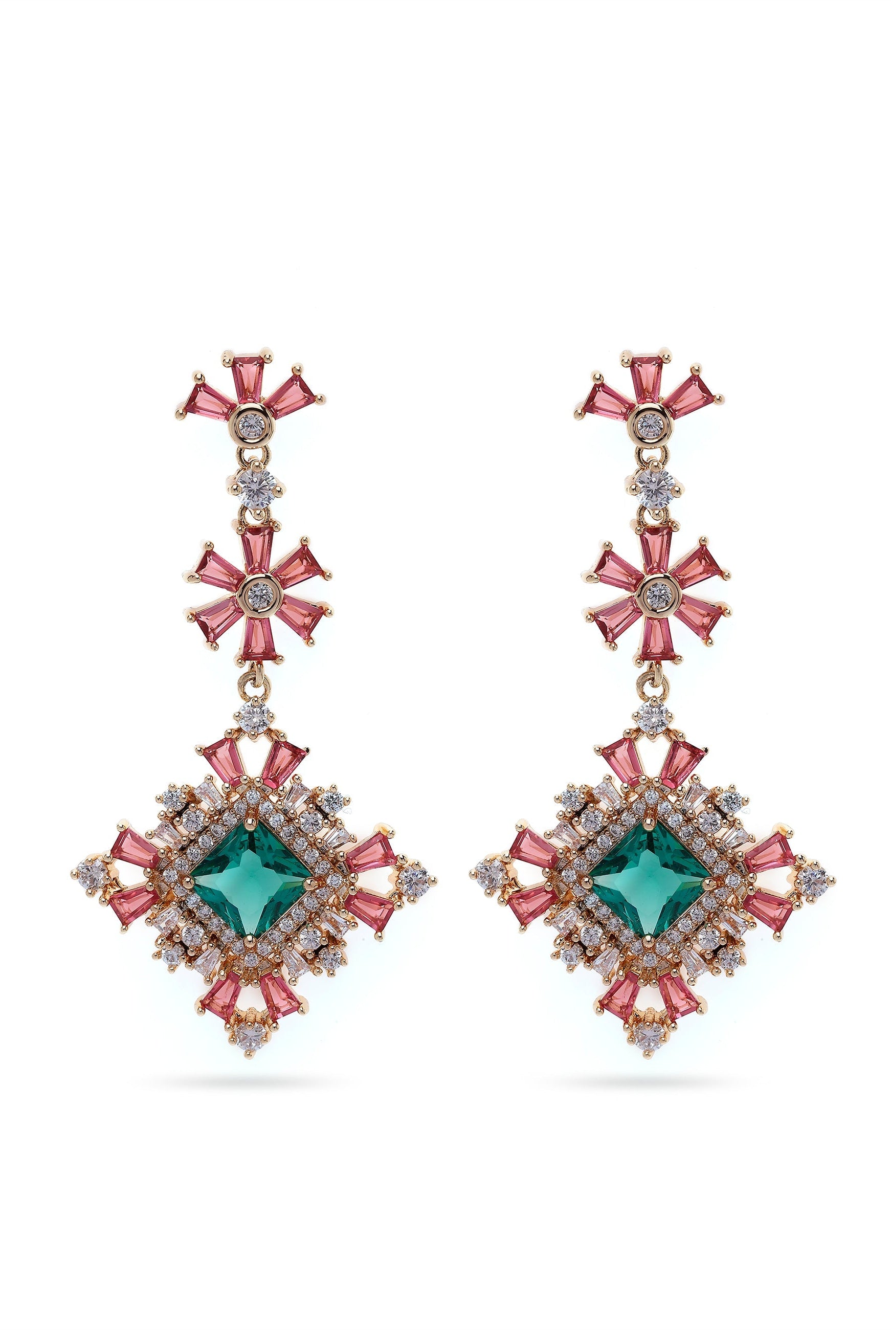 Multi Daisy Drop Earrings