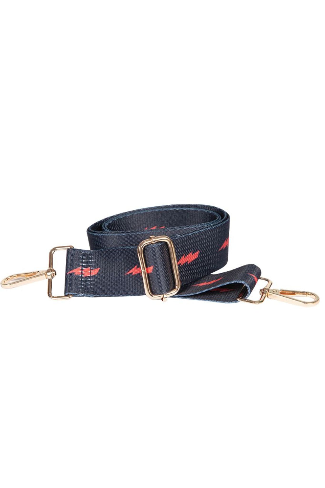 Navy Blue Sarta Navy Blue Lightning Bolt Woven Bag Strap, Image 2 of 2