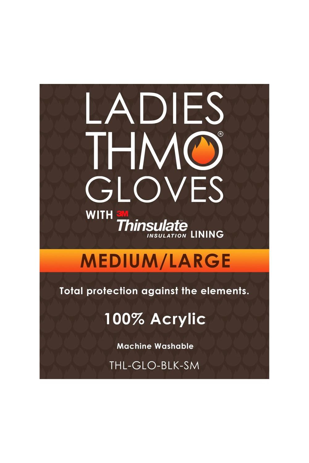 Black Full Finger Gloves with Thinsulate Lining, Image 2 of 5