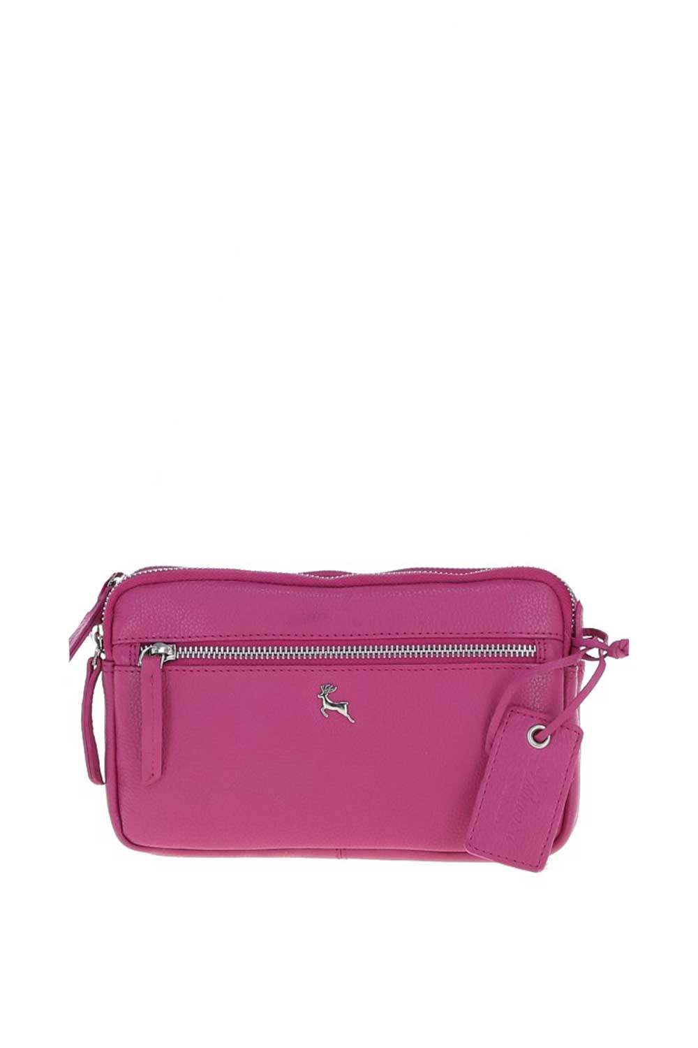 Raspberry 'Sterling' Real Leather Crossbody Bag, Image 1 of 4