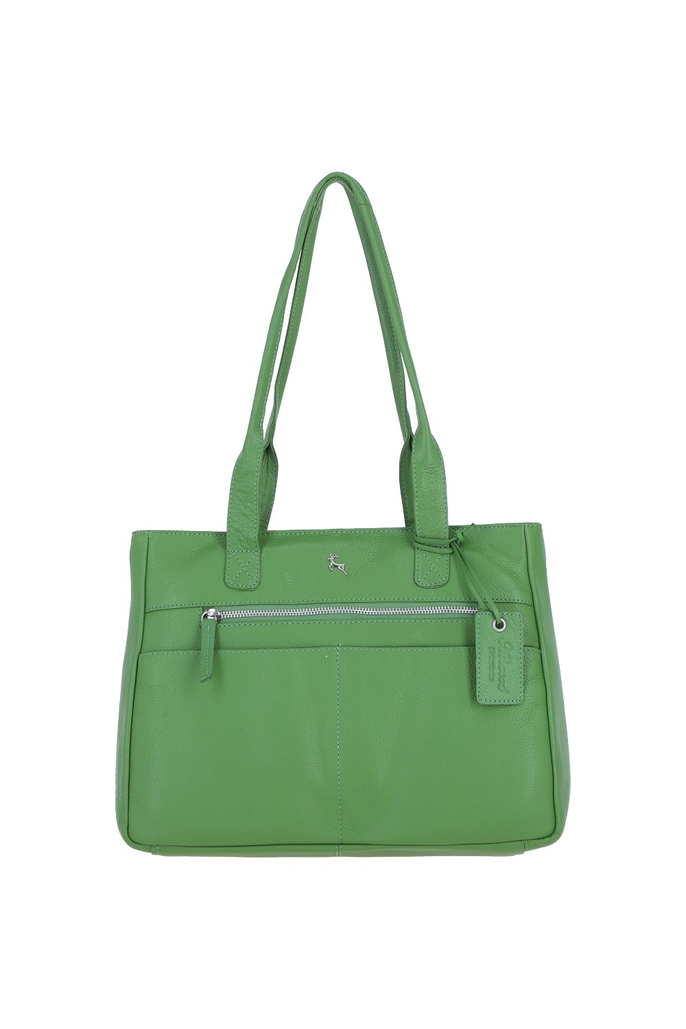 Green 'London' Real Leather Shoulder Bag, Image 2 of 5