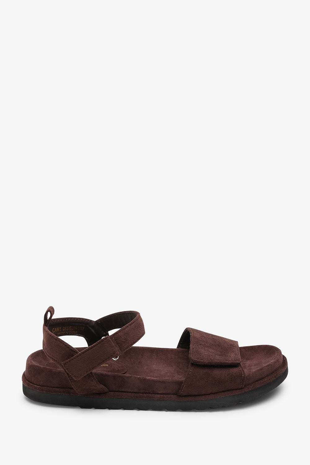Dark Brown Corfu Velcro Double Strap Footbed Sandals, Image 2 of 6