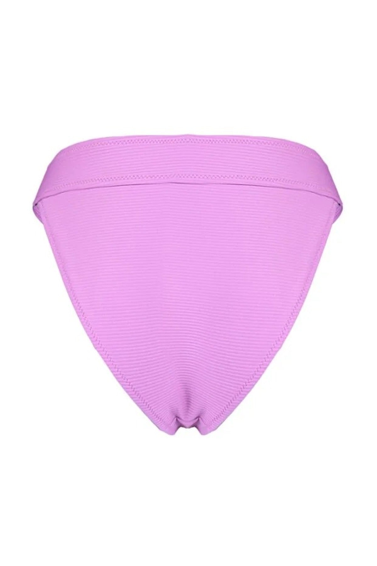 Pink WOVCOR Pink Textured Regular Waist Bikini Bottom with Minimal High Leg Fit, Image 3 of 4