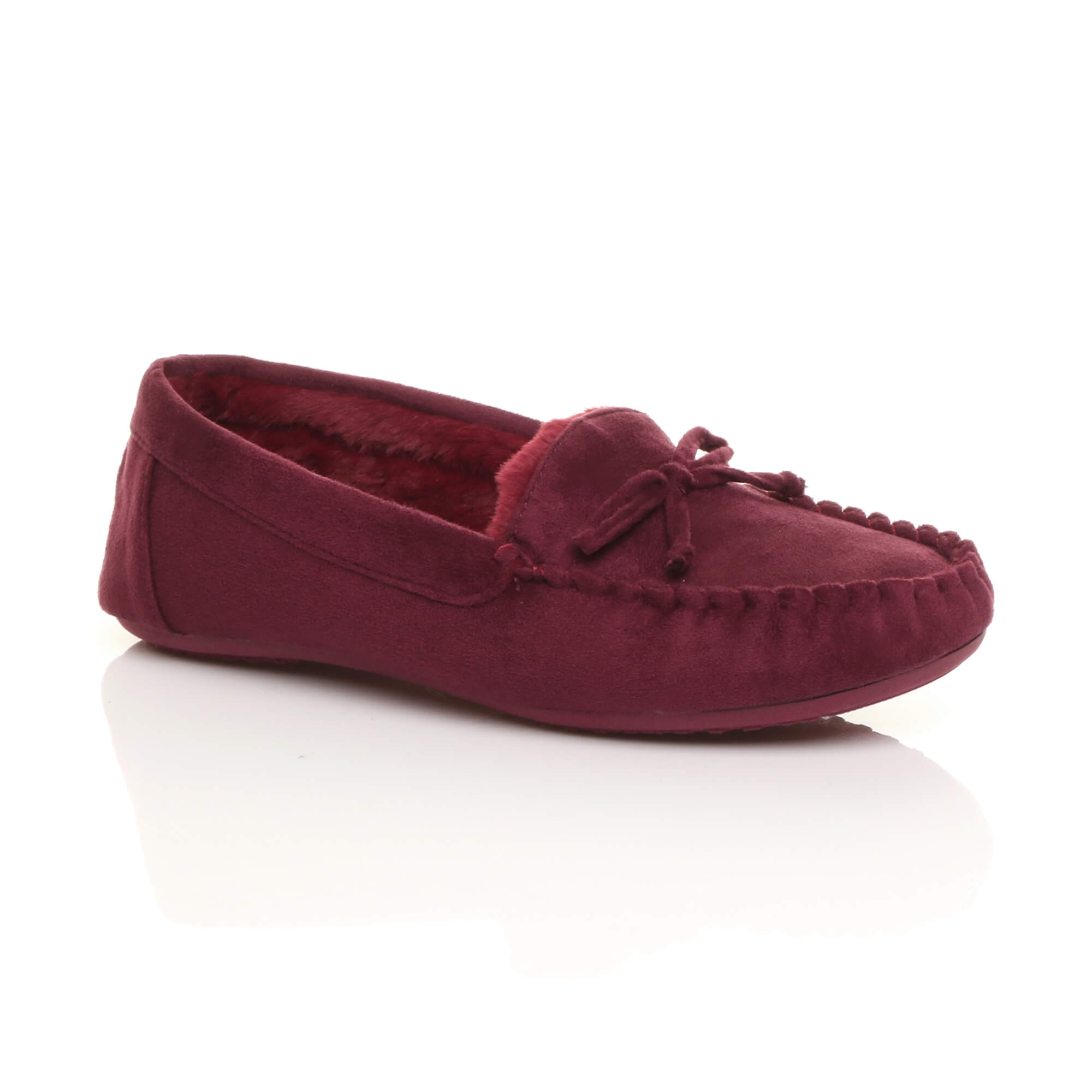 Burgundy Boat Shoes Moccasins Slippers, Image 1 of 6