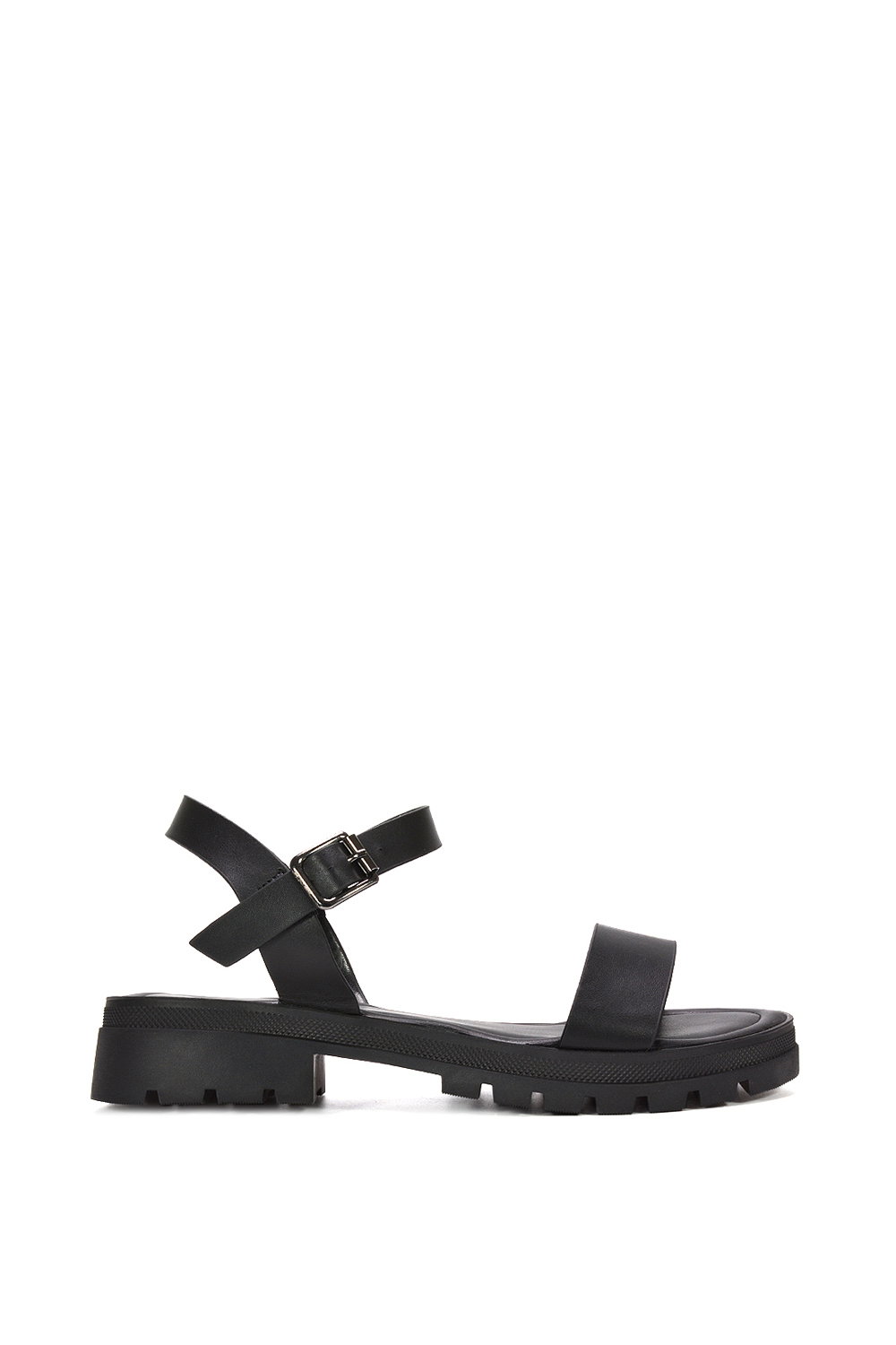 Black 'Sorella' Low Heel Chunky Sandals With Ankle Strap, Image 1 of 6