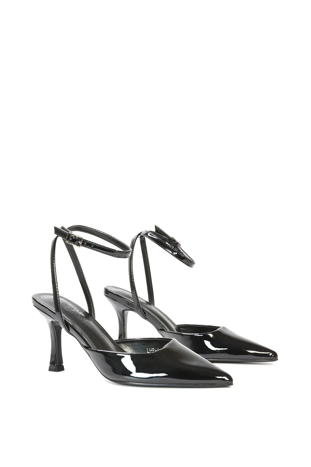 Black 'Tori' Pointed Toe Stiletto Heels With Ankle Strap, Image 3 of 6