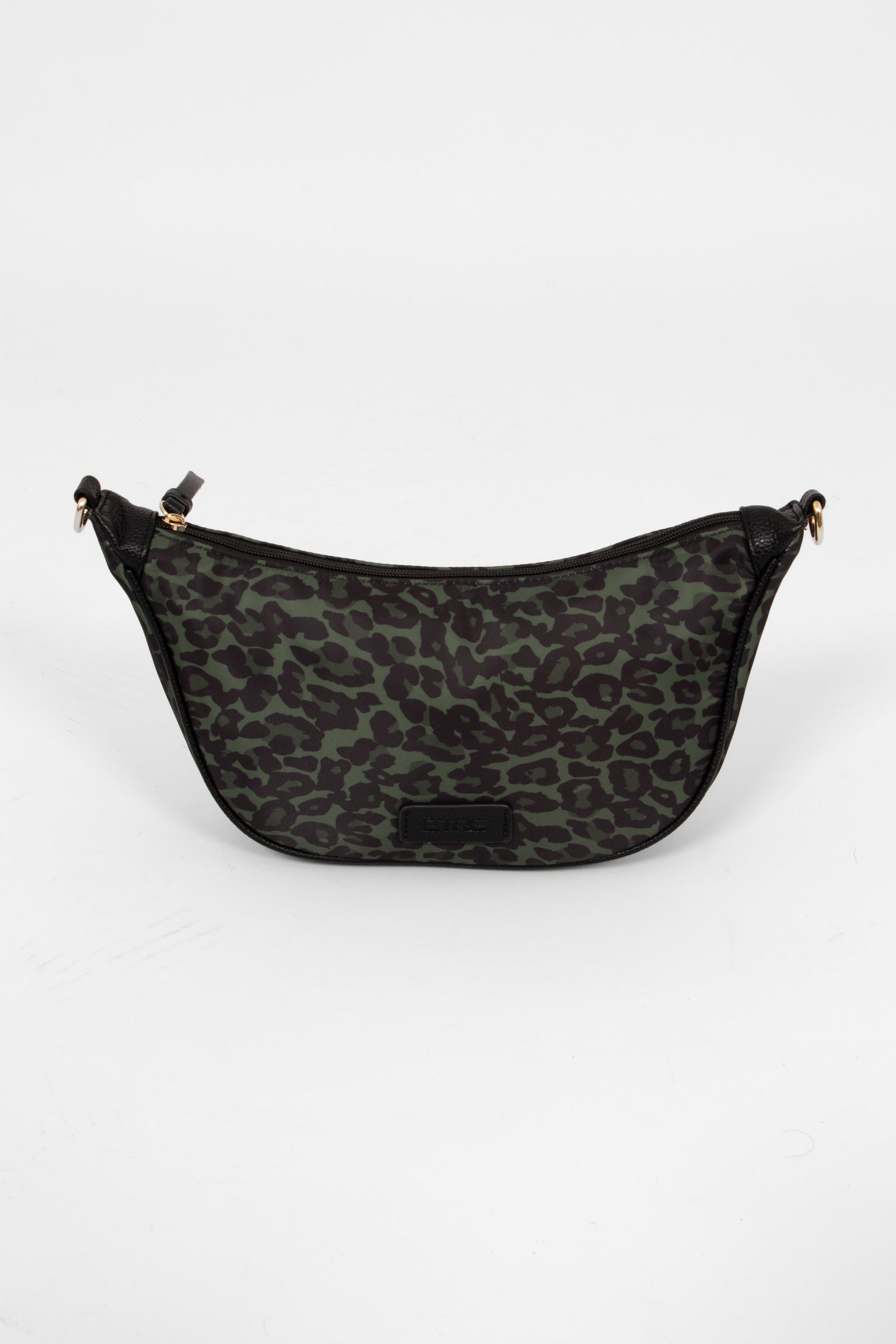 Green Leopard Half Moon Crossbody Bag
