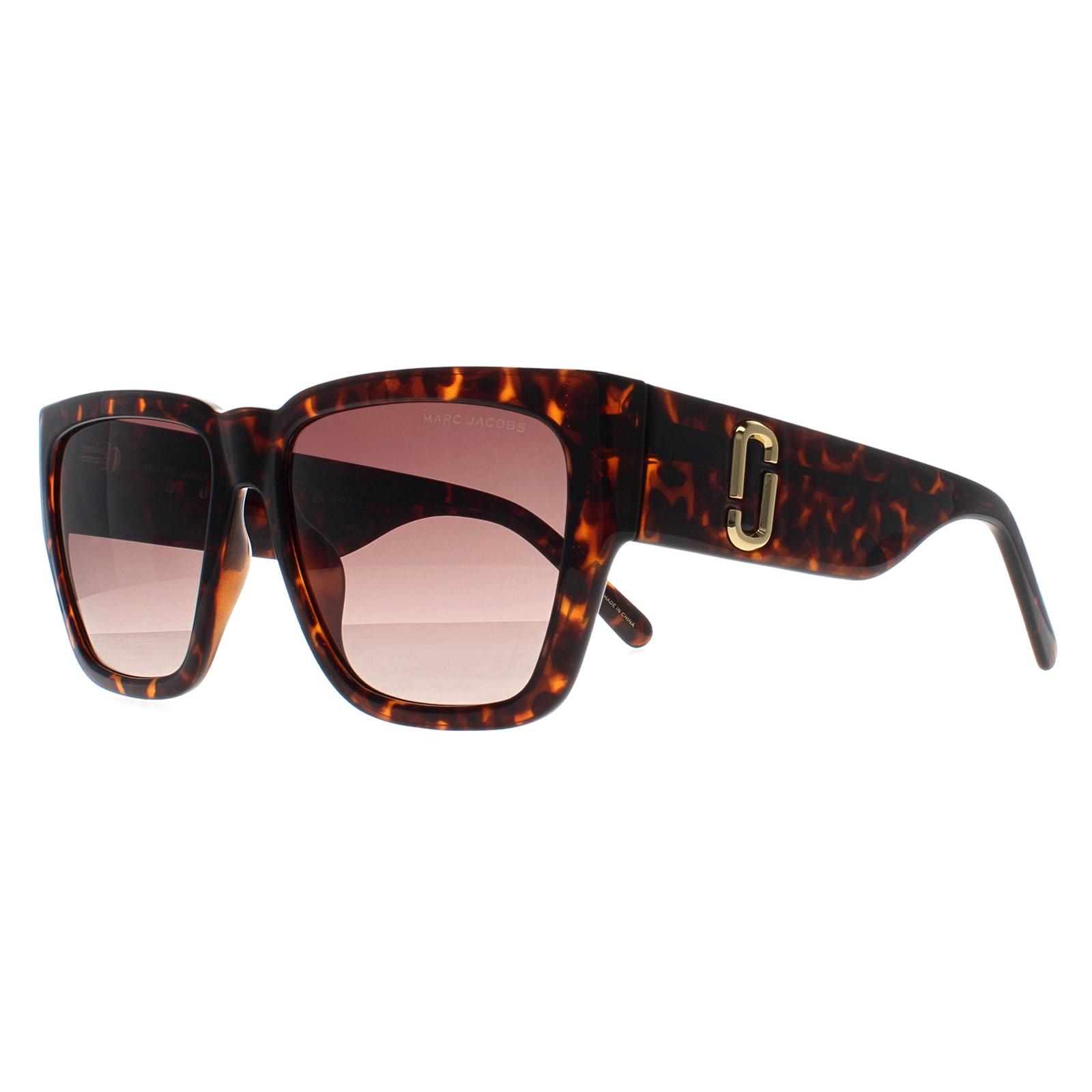 Brown Marc Jacobs Brown Square Tortoise Dark Brown Gradient MARC 646/S Sunglasses, Image 2 of 4