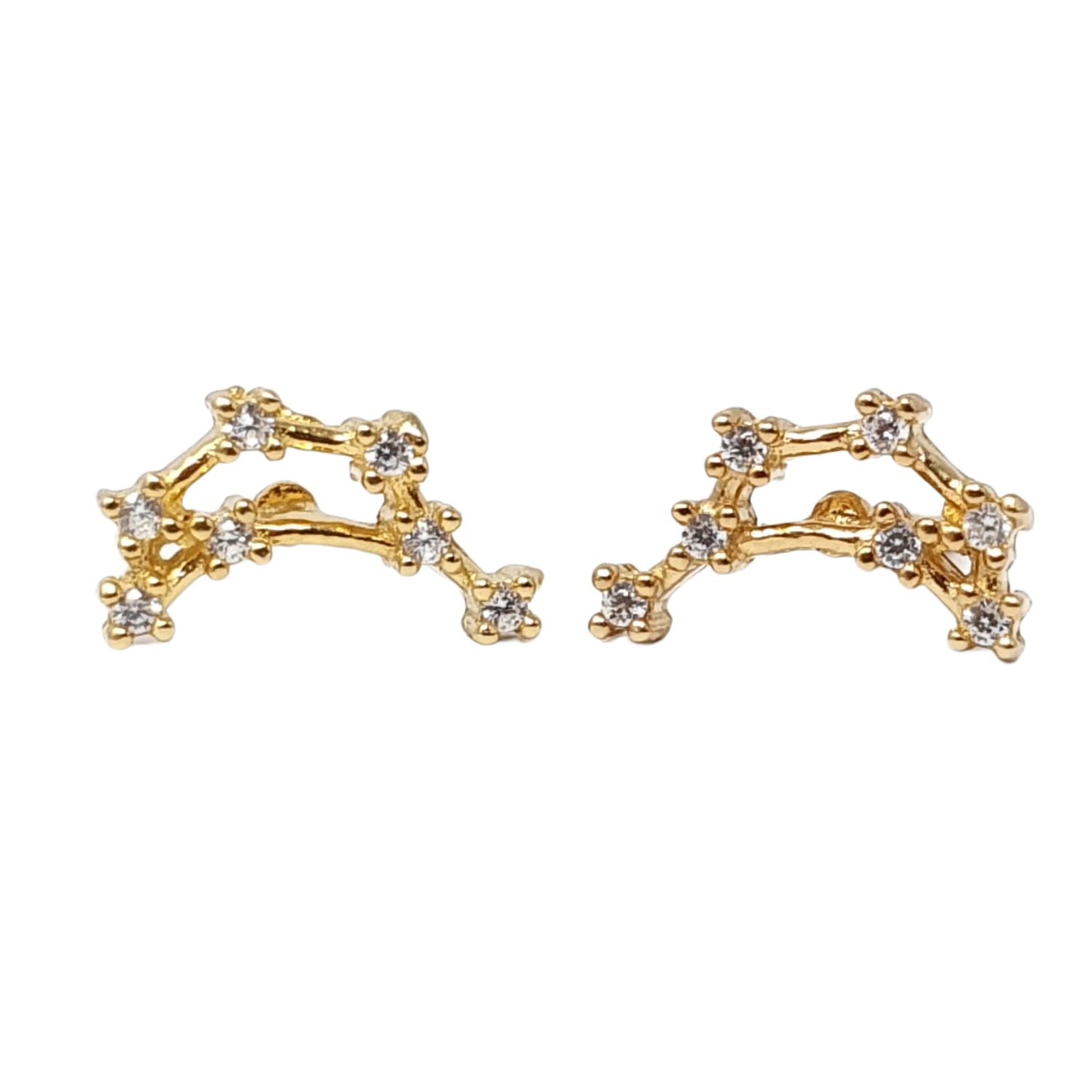 Gold Capricorn Star Sign Constellation Astrology Earrings, Image 1 of 2