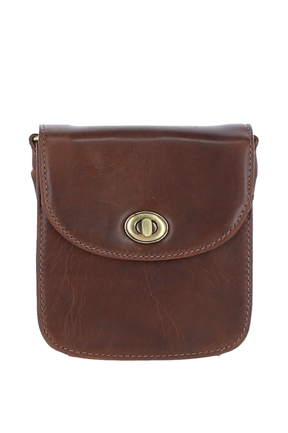 Brown Small Real Leather Crossbody Bag, Image 1 of 5