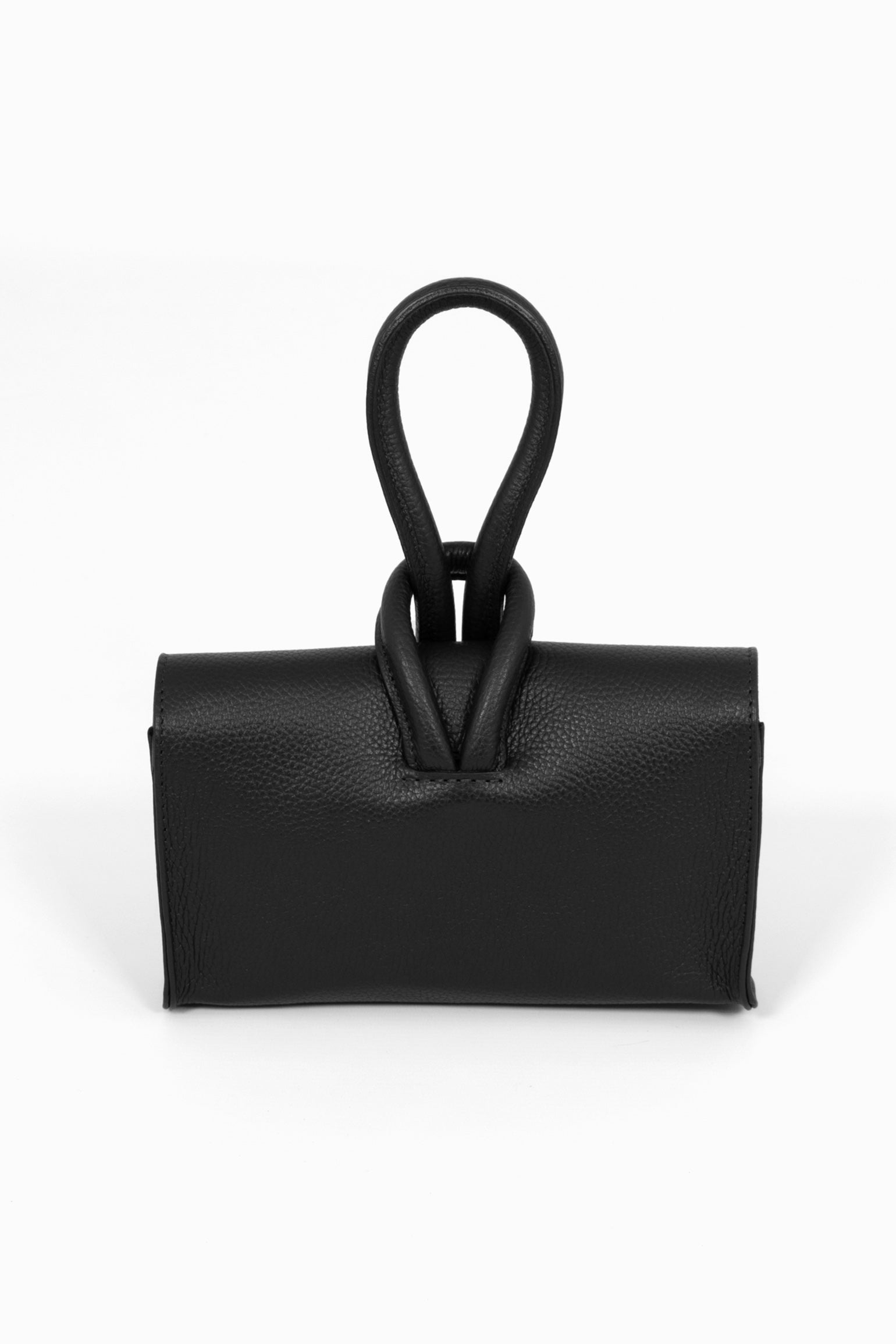 Black Italian Leather Wristlet Clutch Bag, Image 2 of 5