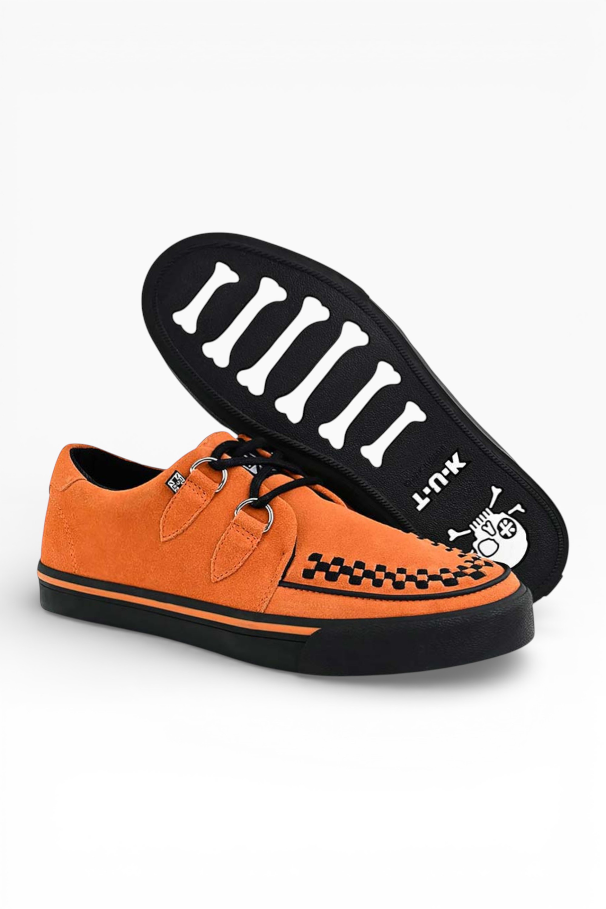 Orange TUK Footwear Orange Pointed Creeper Sneaker Cow Suede Shoes, Image 5 of 8