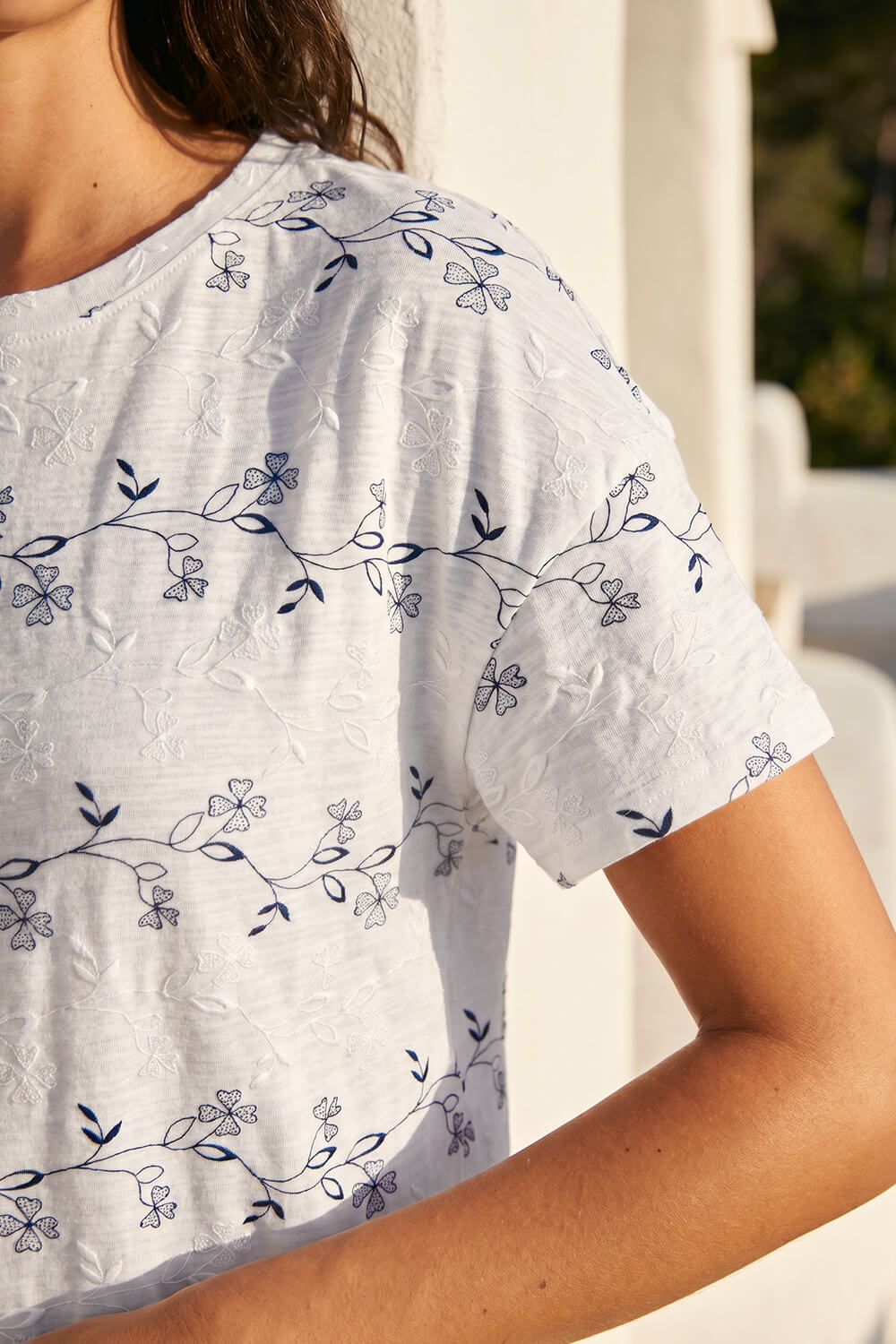 Ivory Floral Puff Print T-Shirt, Image 5 of 4