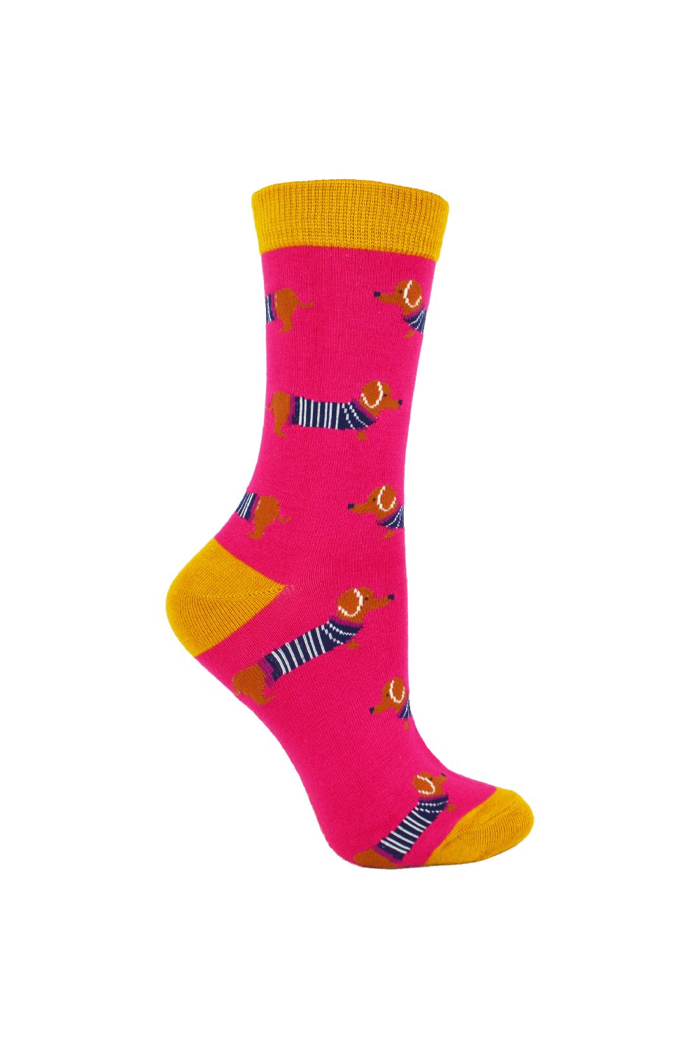 Blush 1 Pack Ladies Novelty Dog Pattern Bamboo Socks, Image 1 of 5