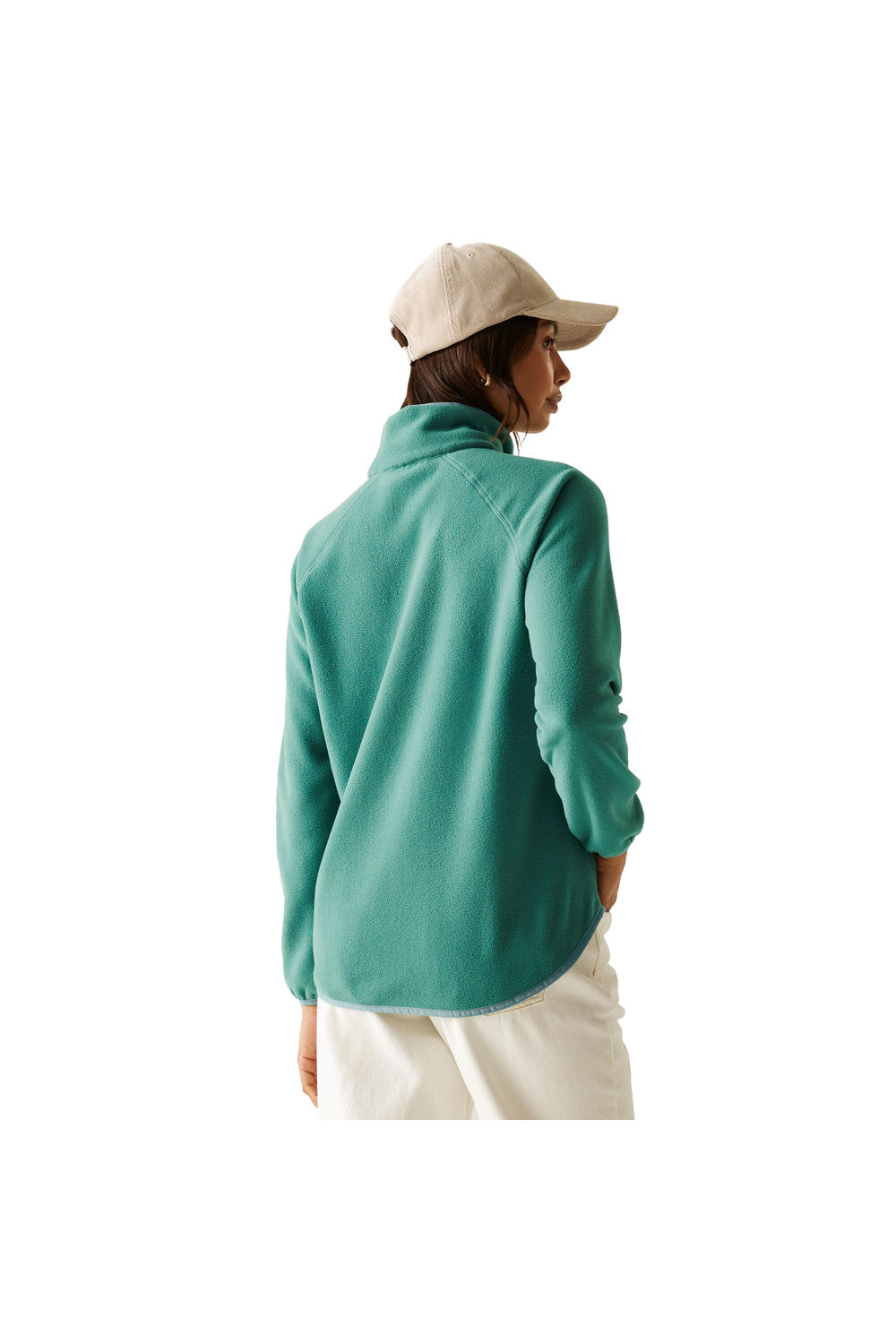 Dark Green Frankie Quarter Zip Fleece Top, Image 5 of 5