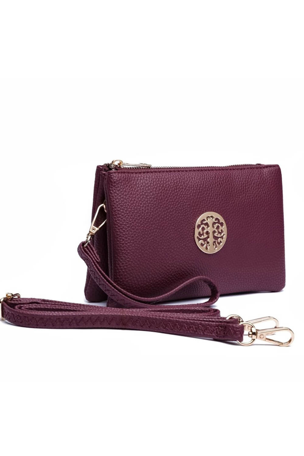 Burgundy Ladies Clutch Bag, Image 1 of 2
