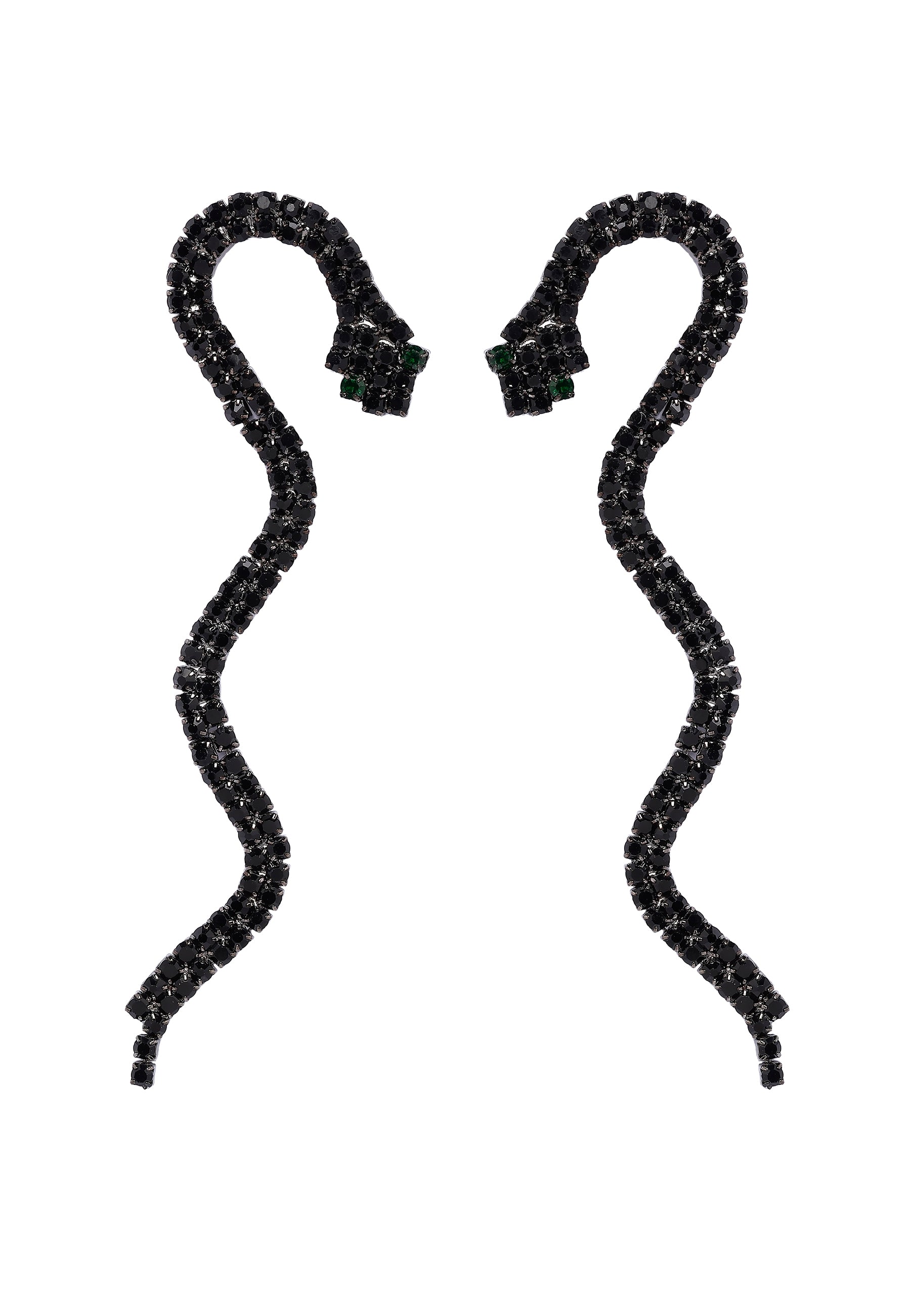 Black Black Showstopper Serpent Earrings