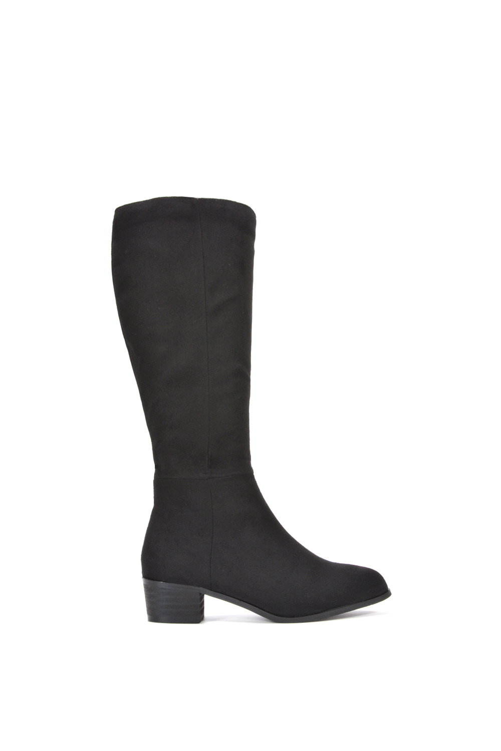 Black ‘Anne’ Knee High Boots with Low Block Heel, Image 1 of 6