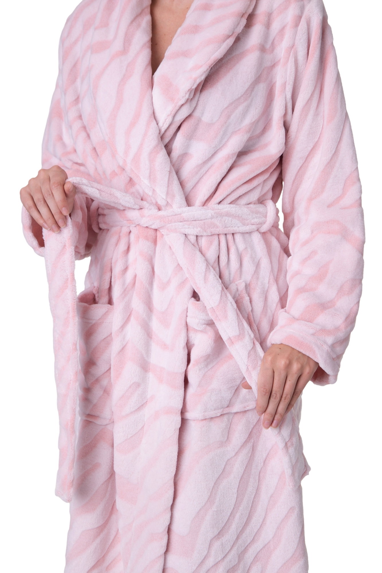 Pink Supersoft Printed Bathrobe, Image 5 of 5