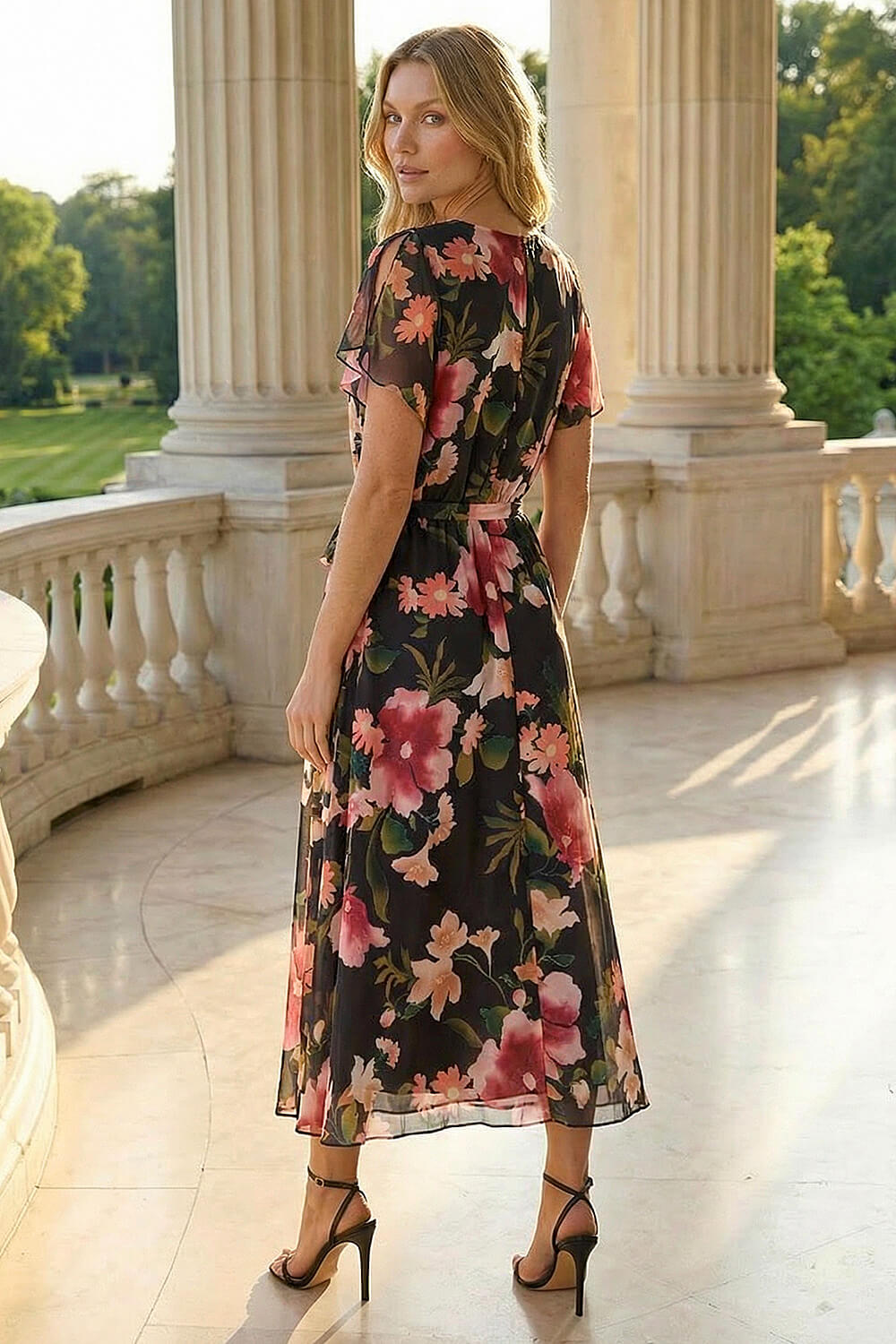 sachin and babi light blue dress Volcom Women's Size 12 Casual / Cap Sleeves/Floral Dress / Maxi Dress Black  / Floral / Grey / Pink (s)