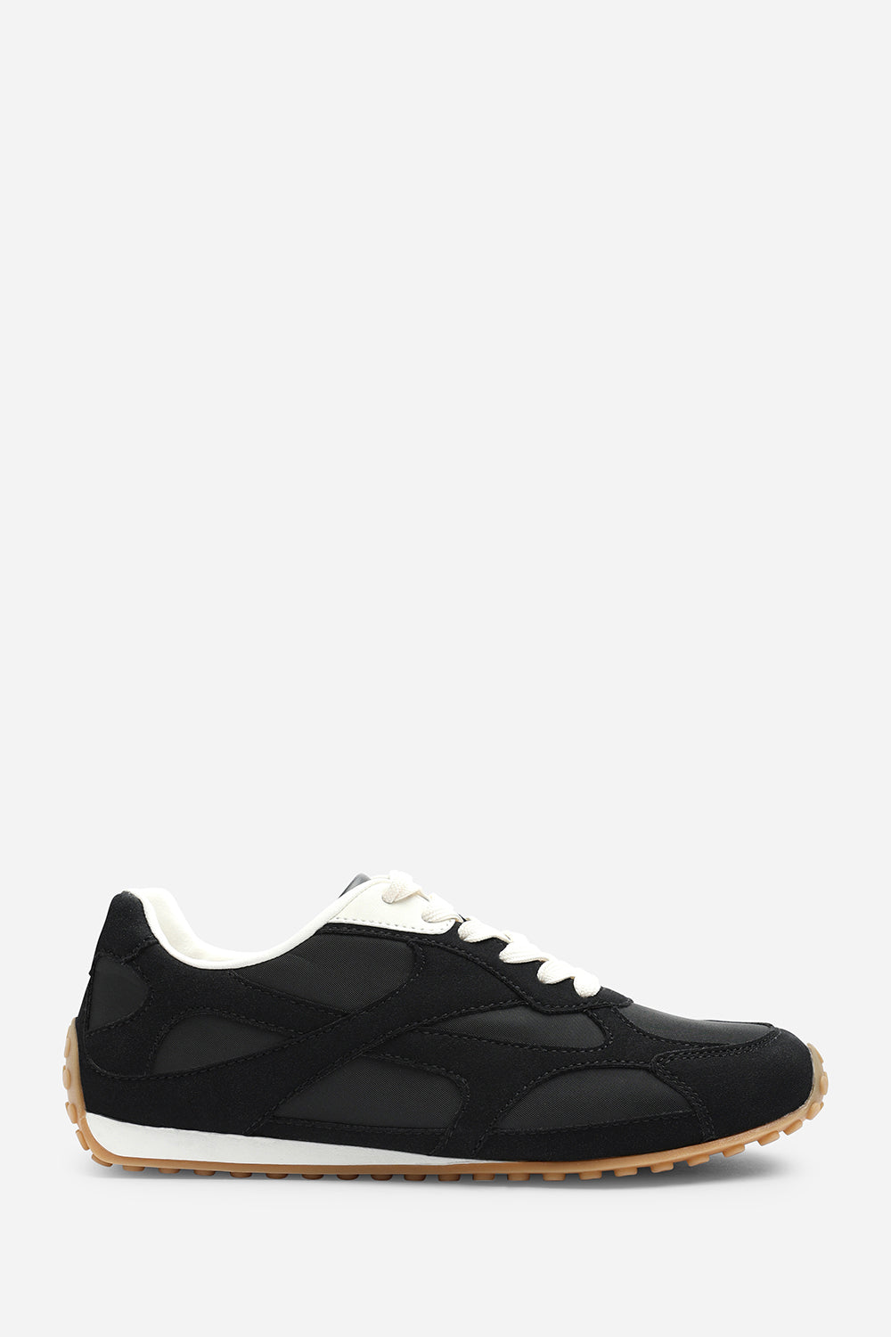Black Marleigh Suede Retro Runner Trainer, Image 2 of 6