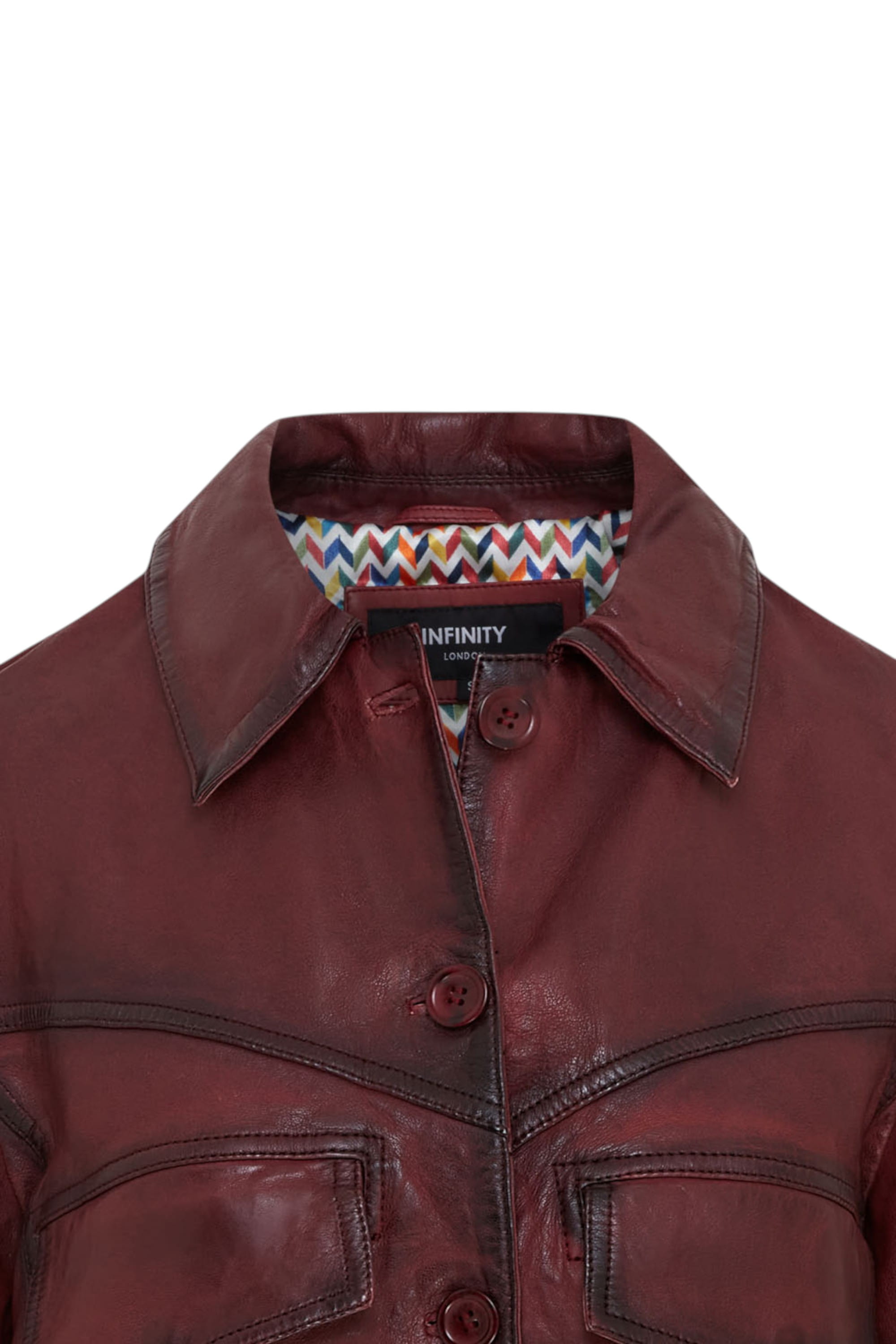 Red Retro Biker Leather Jacket - Kopervik, Image 5 of 6