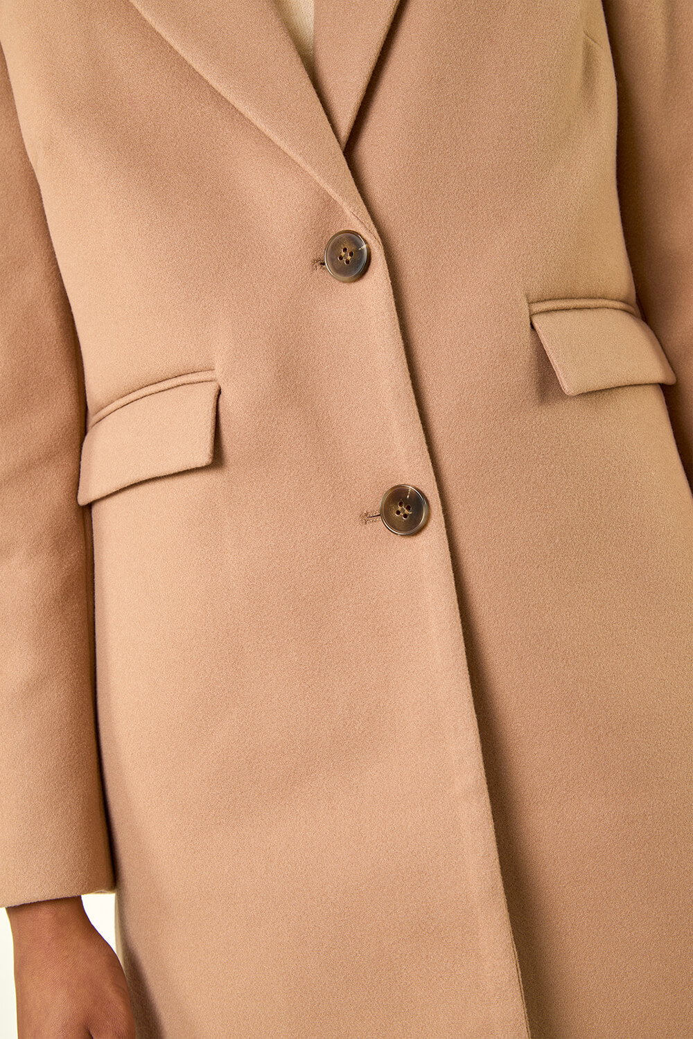 Camel Tailored Single Breasted Coat, Image 6 of 5