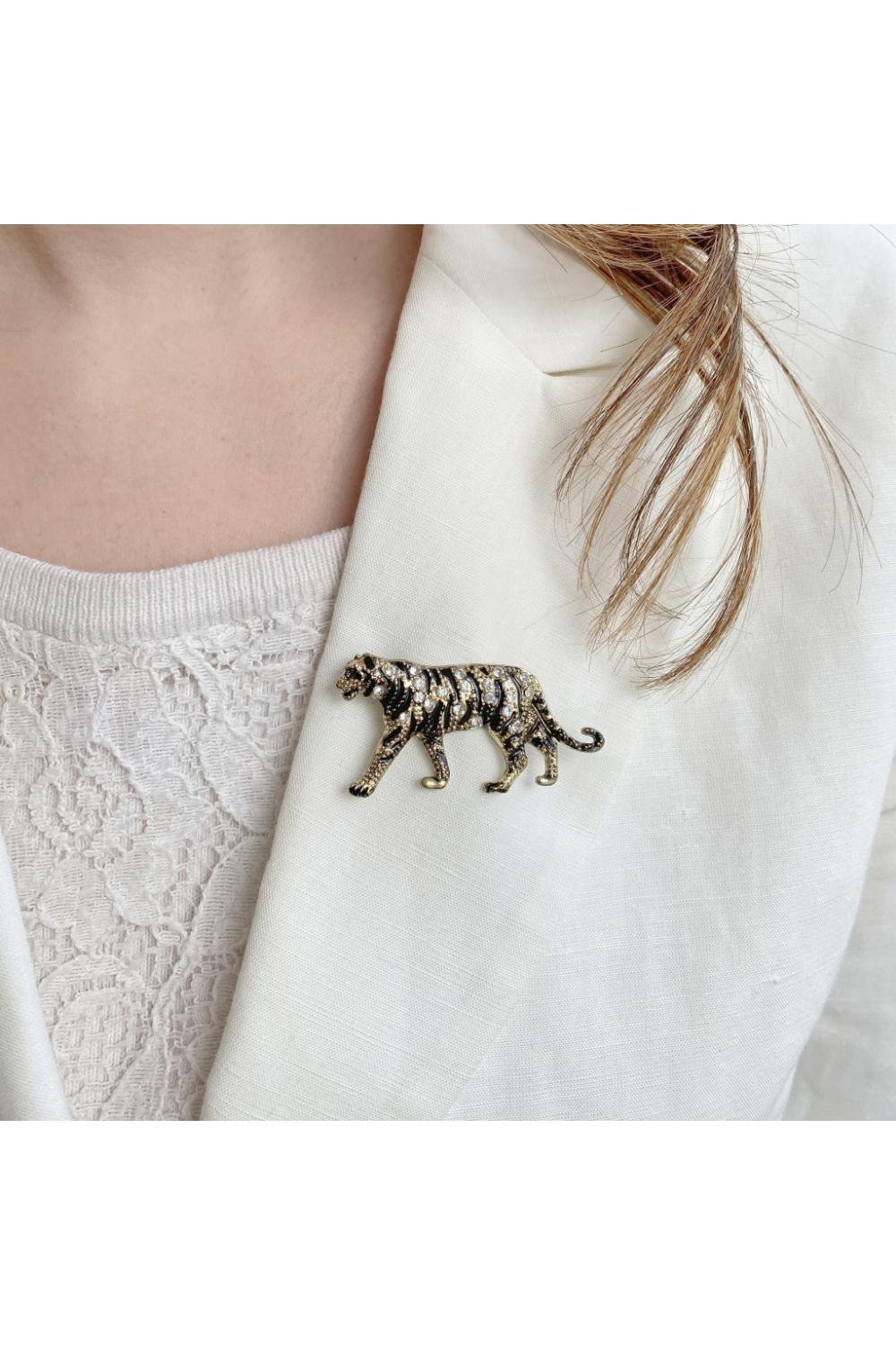 Gold Tiger Brooch, Image 1 of 4