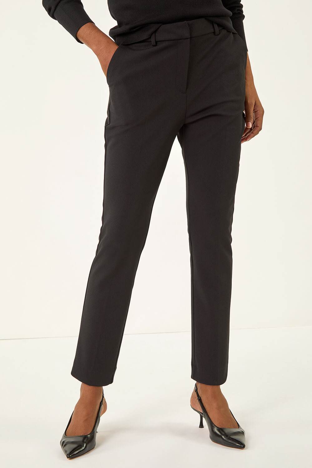 Black Tapered Leg Smart Trouser, Image 5 of 5