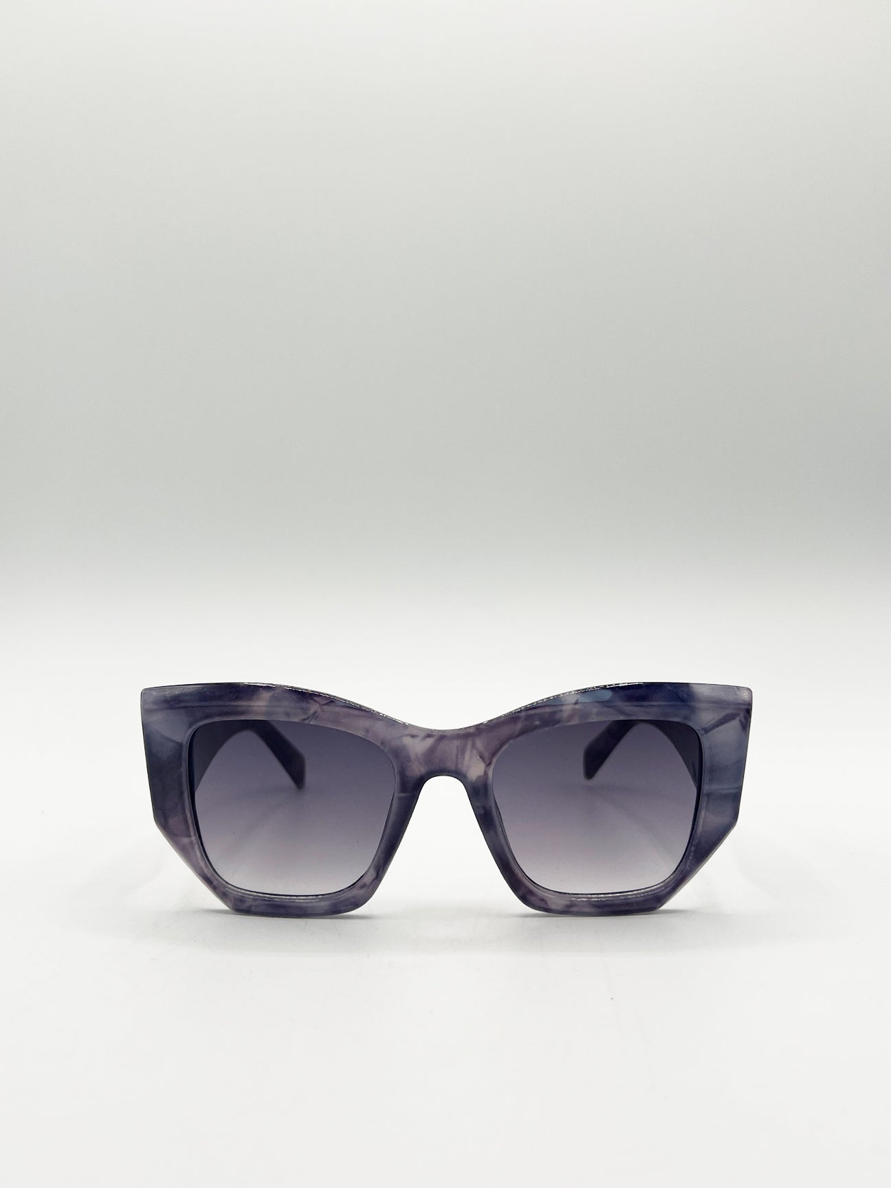 Purple Square Cat-Eye Sunglasses In Purple Multi