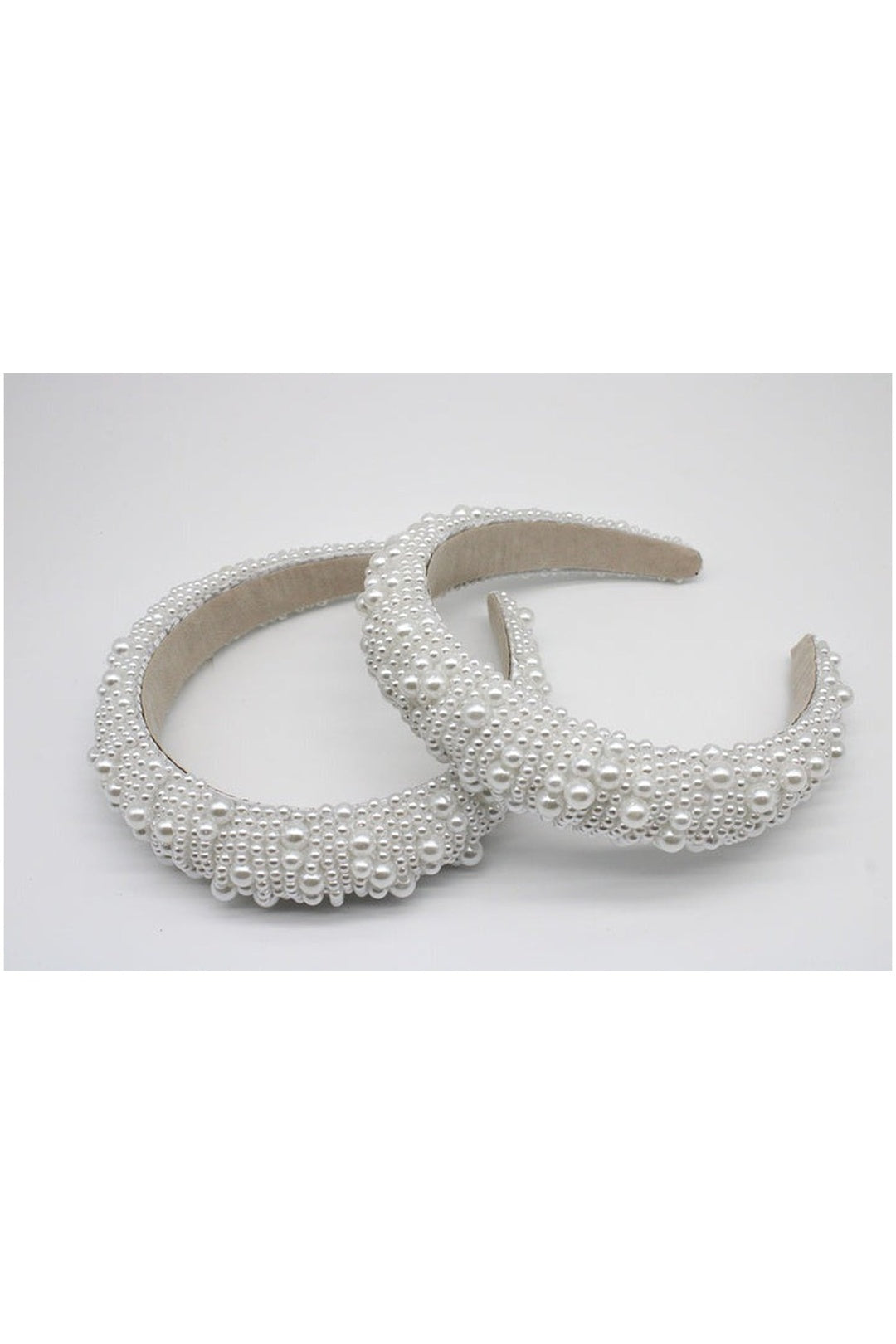 White Pearl Headband with Assorted Sized Pearls, Image 1 of 2