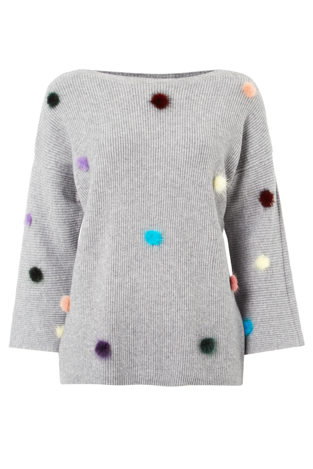Light Grey Pom Pom Jumper, Image 6 of 5