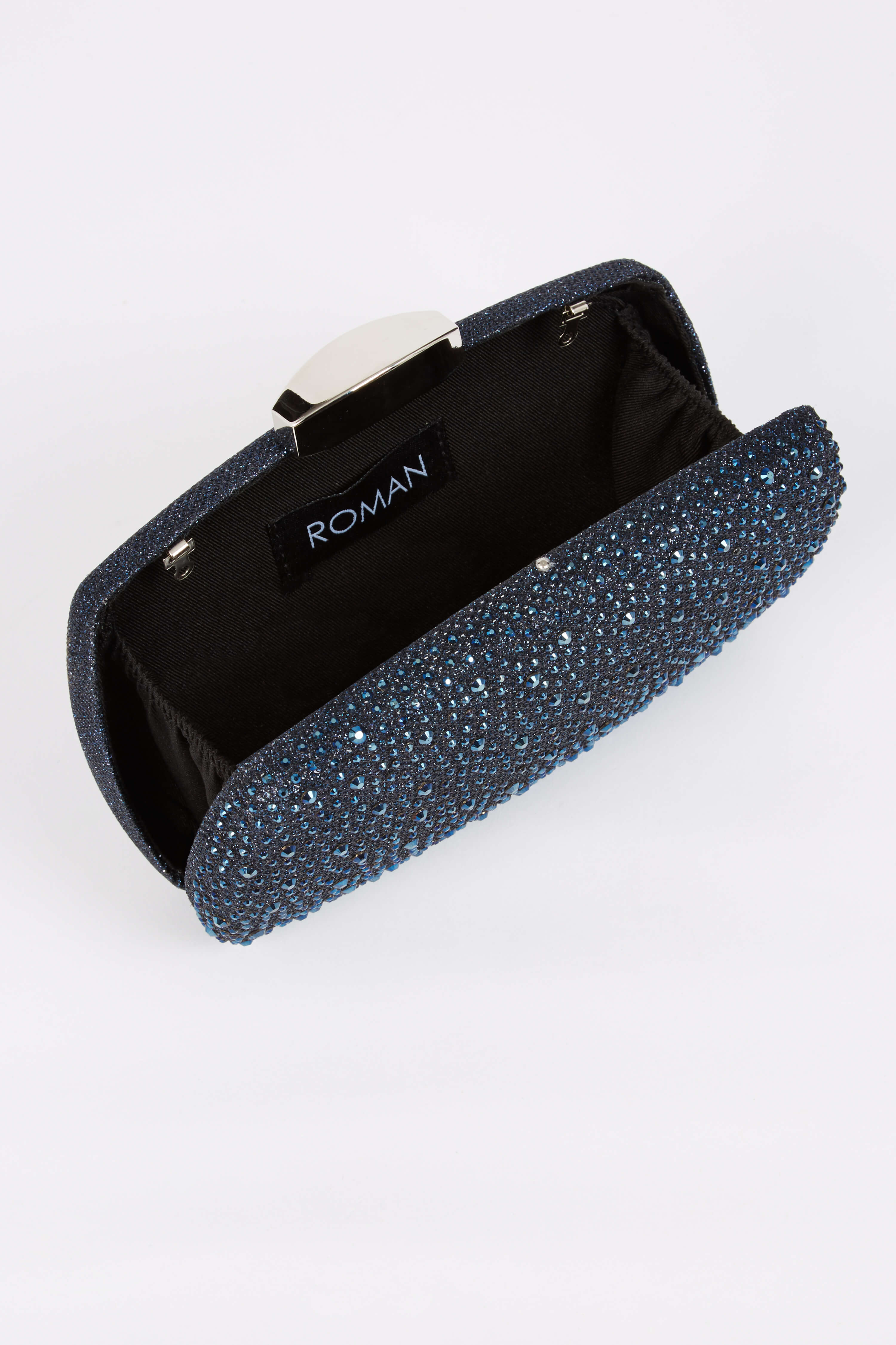 Navy  Embellished Clutch Bag, Image 5 of 4