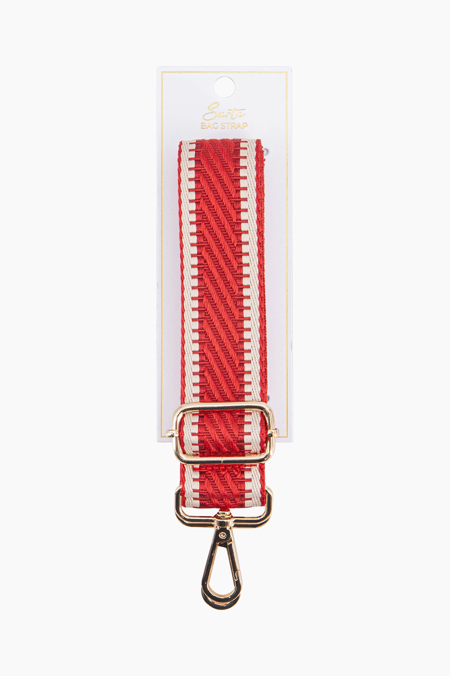 Red Sarta Red Stripe Trim Woven Bag Strap, Image 4 of 4